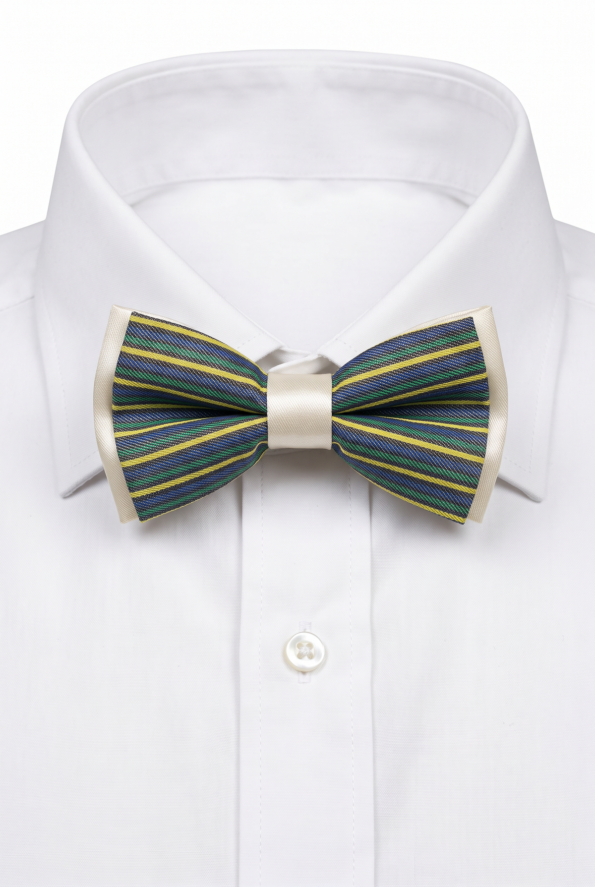 Boys Striped Bow Tie & Pocket Square Set - BWST - Green