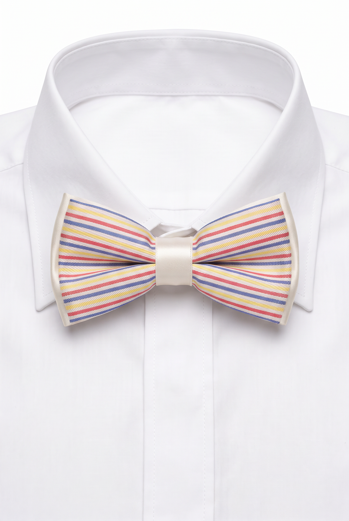 Boys Striped Bow Tie & Pocket Square Set - BWST - Multi Coloured