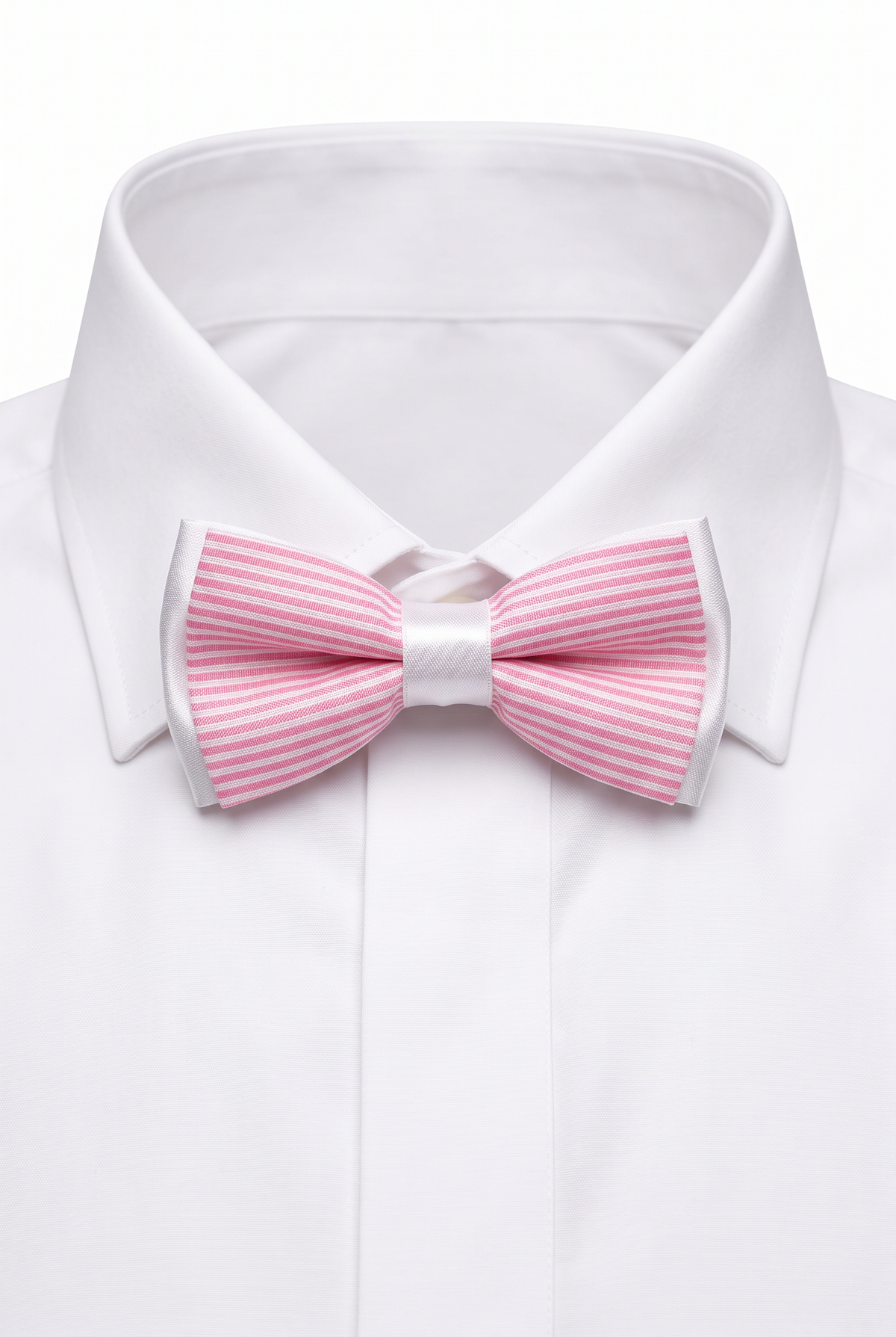 Boys Striped Bow Tie & Pocket Square Set - BWST - Pink