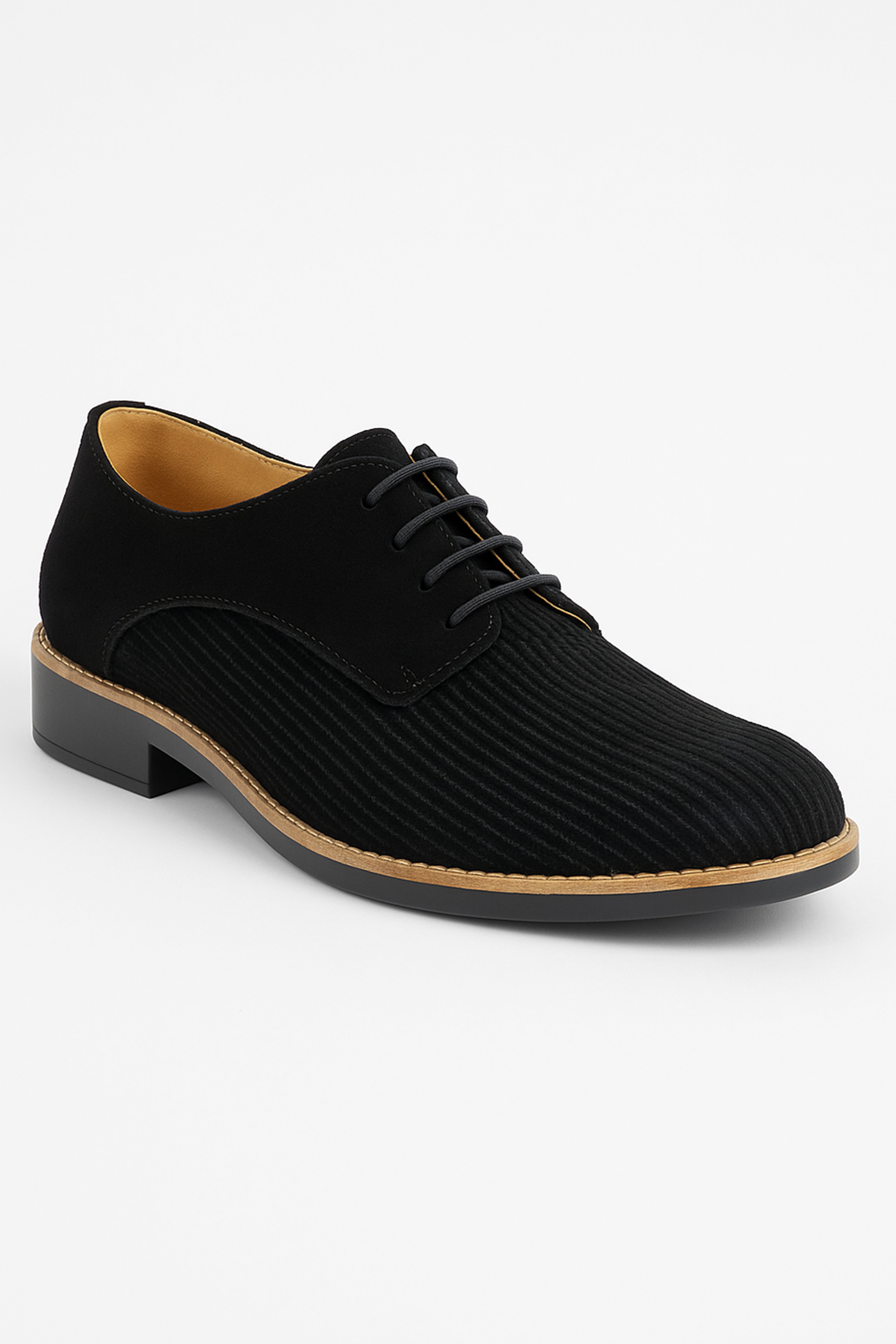Boys Suede Lace Up Formal Shoes - Black Side Picture