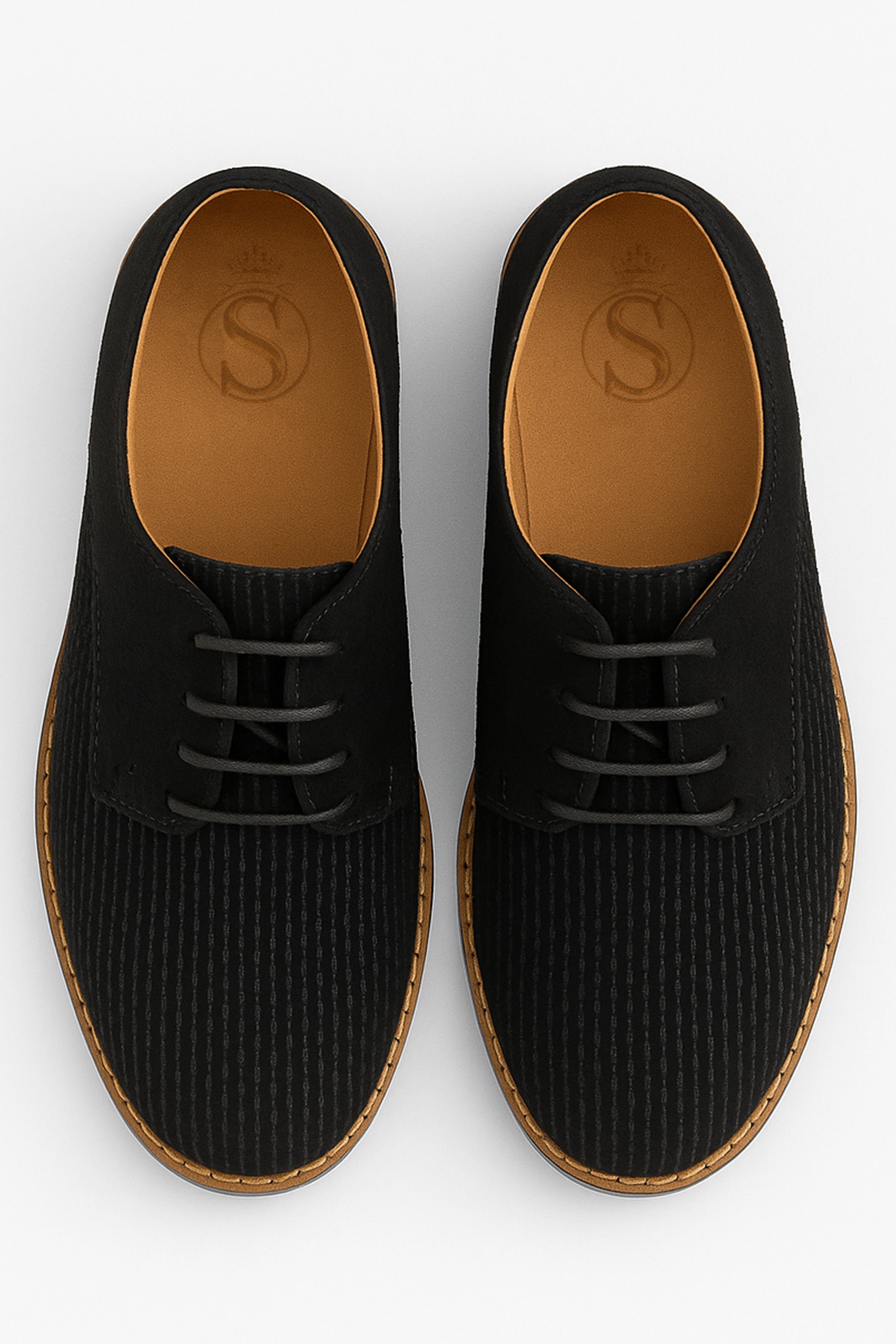 Boys Suede Lace Up Formal Shoes - Black Front Picture