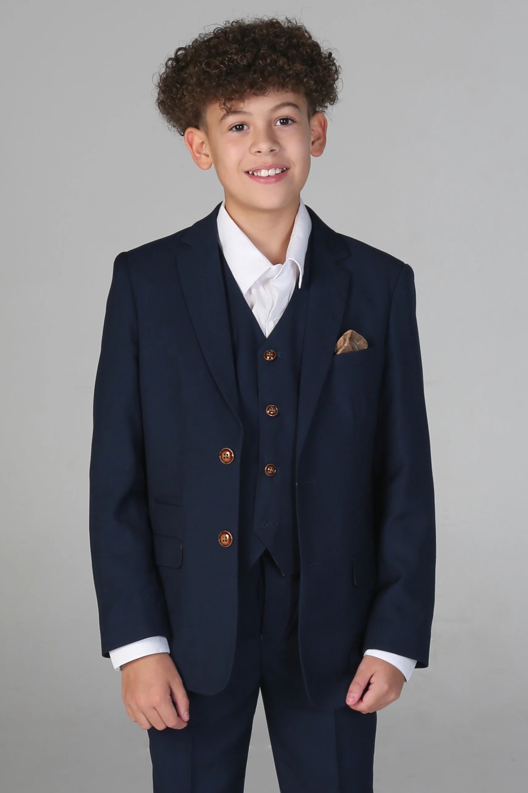 Boys Tailored Fit Blue Suit - MAYFAIR - Navy Model Picture