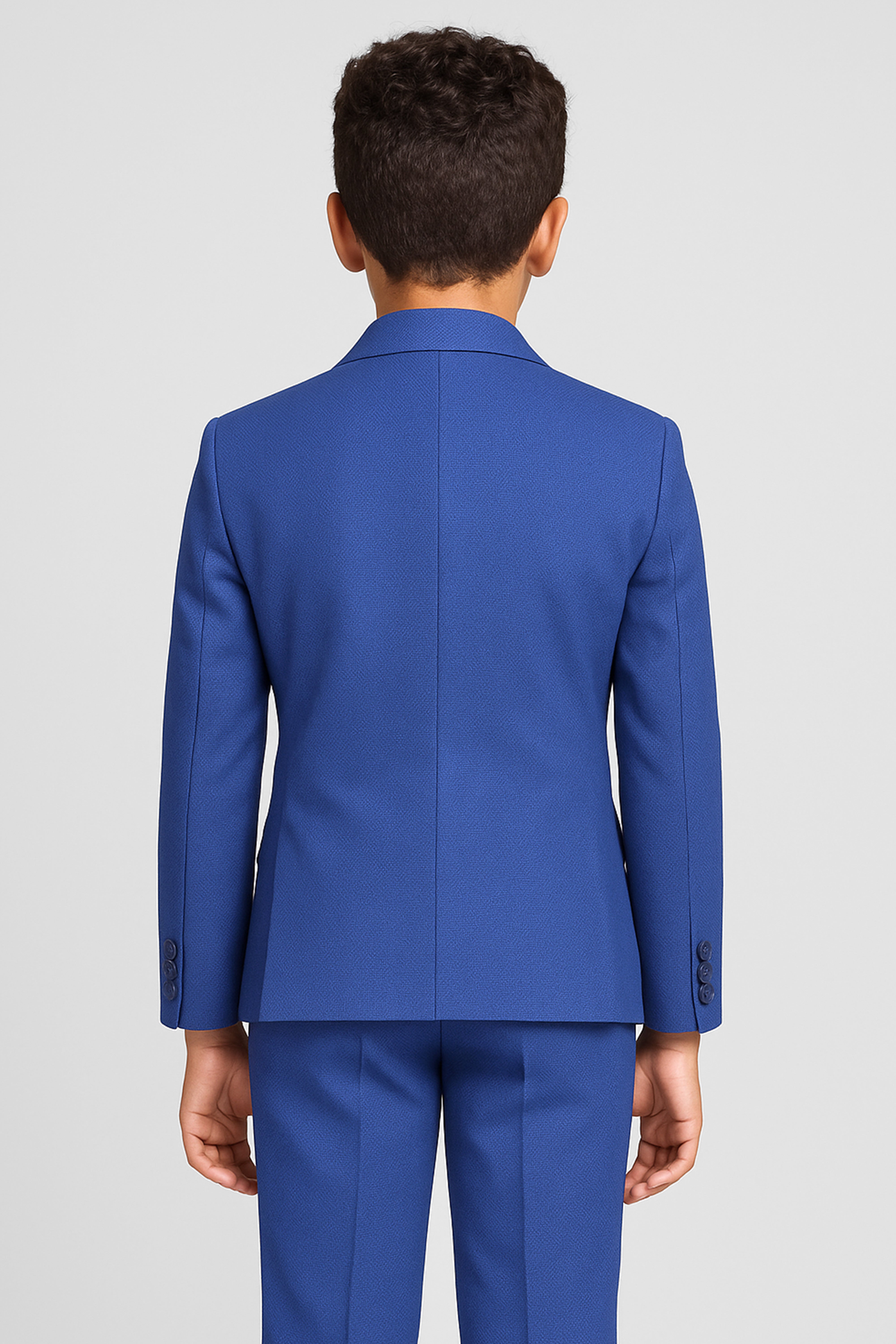 Boys Tailored Fit Formal Light Blue Suit Set - Light Blue Back Picture