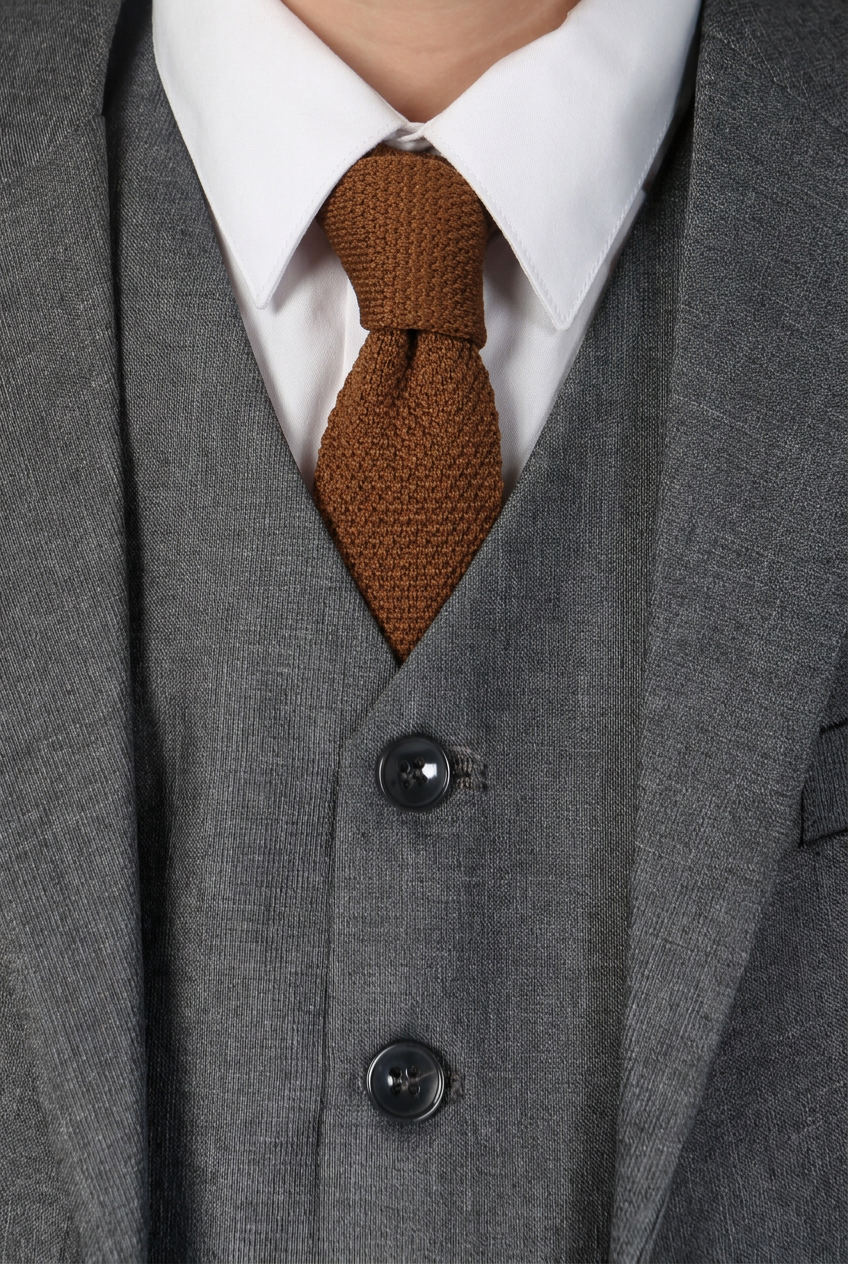 Boys Tailored Fit Suit Formal Wedding 6 Pieces Set in Grey