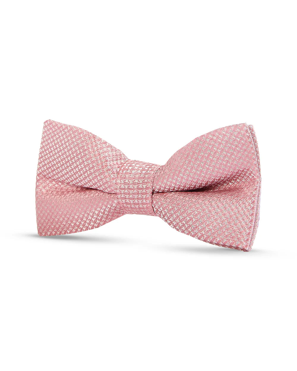 Boys Textured Jacquard Pre-Tied Bow Tie with Adjustable Clip Neck Strap - Pink