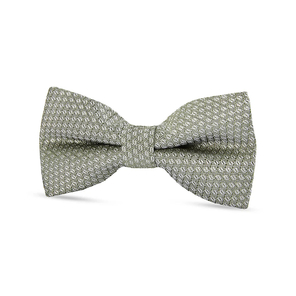 Boys Textured Jacquard Pre-Tied Bow Tie with Adjustable Clip Neck Strap - Sage Green