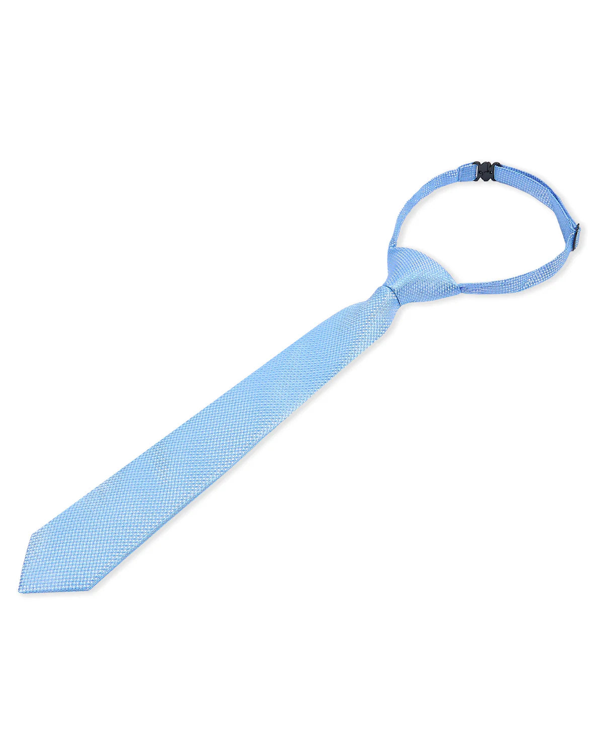 Boys Textured Jacquard Pre-Tied Tie with Adjustable Clip Neck Strap - Blue
