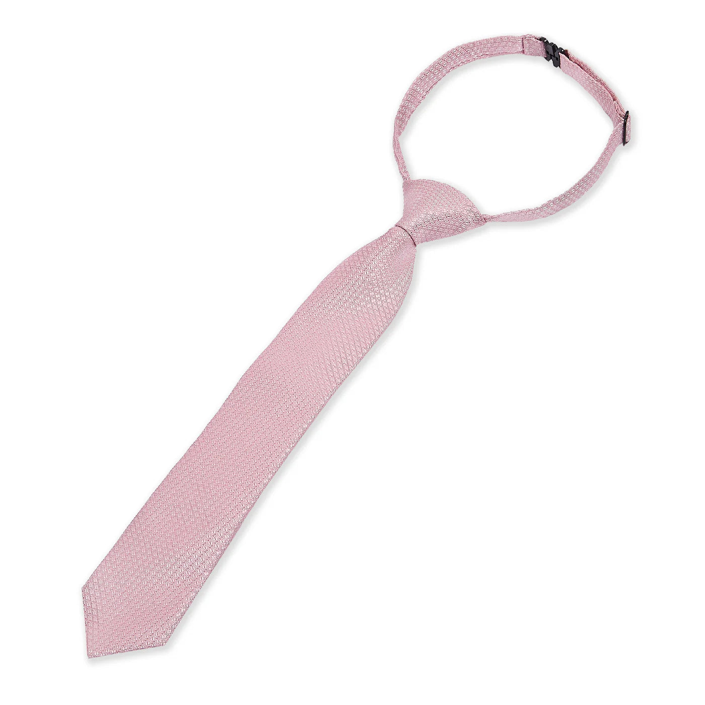 Boys Textured Jacquard Pre-Tied Tie with Adjustable Clip Neck Strap - Light Pink