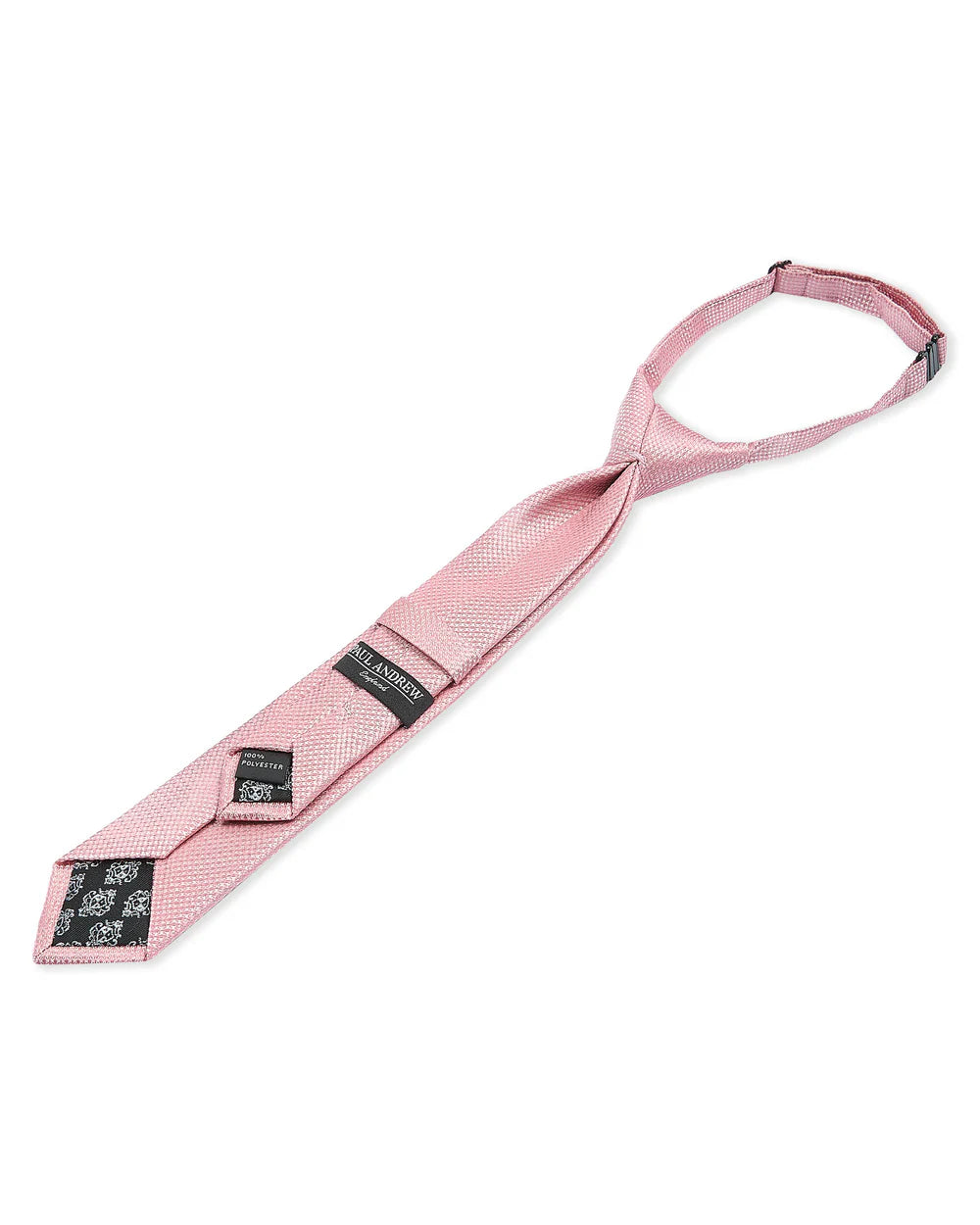 Boys Textured Jacquard Pre-Tied Tie with Adjustable Clip Neck Strap - Pink