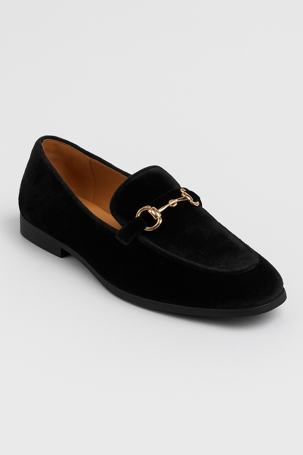 Boys Velvet Horsebit Loafer Shoes - Black Side Picture