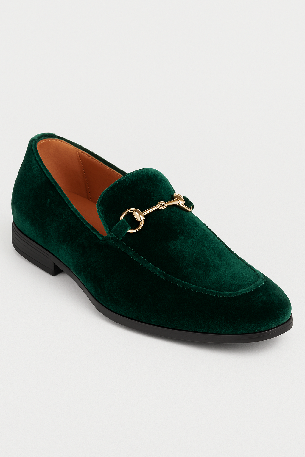 Boys Velvet Horsebit Loafer Shoes - Green