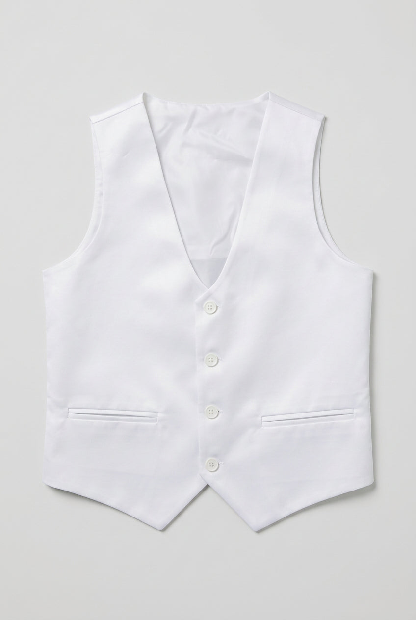 Boys White Formal Waistcoat