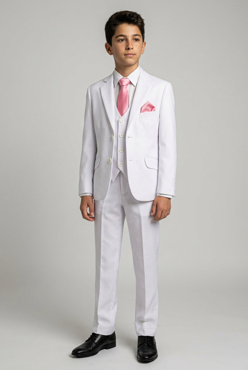 Boys' 3-Piece Tailored Fit Communion White Suit
