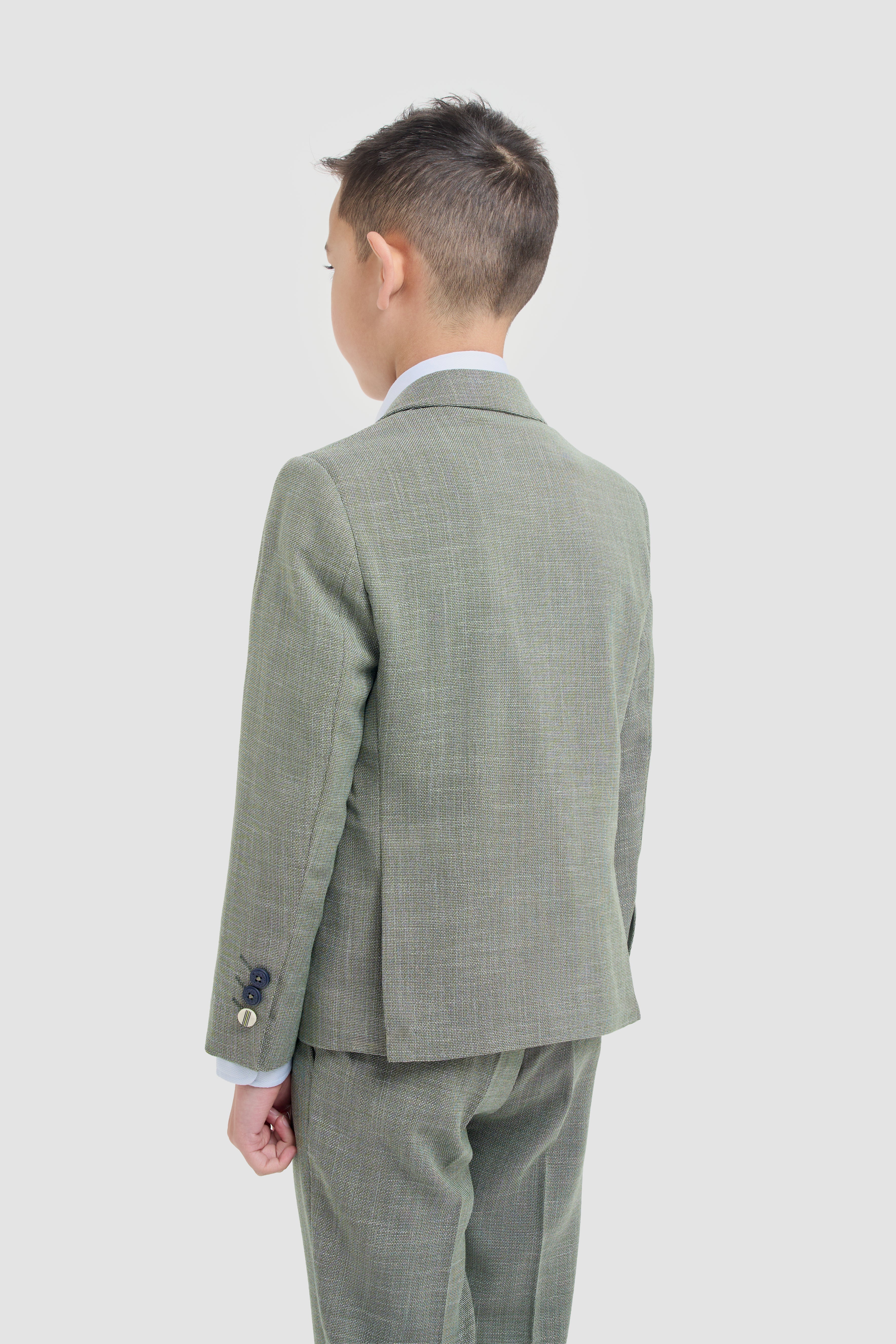 Father & Son Matching Textured 3-Piece Suit Set - Miami - Sage Green