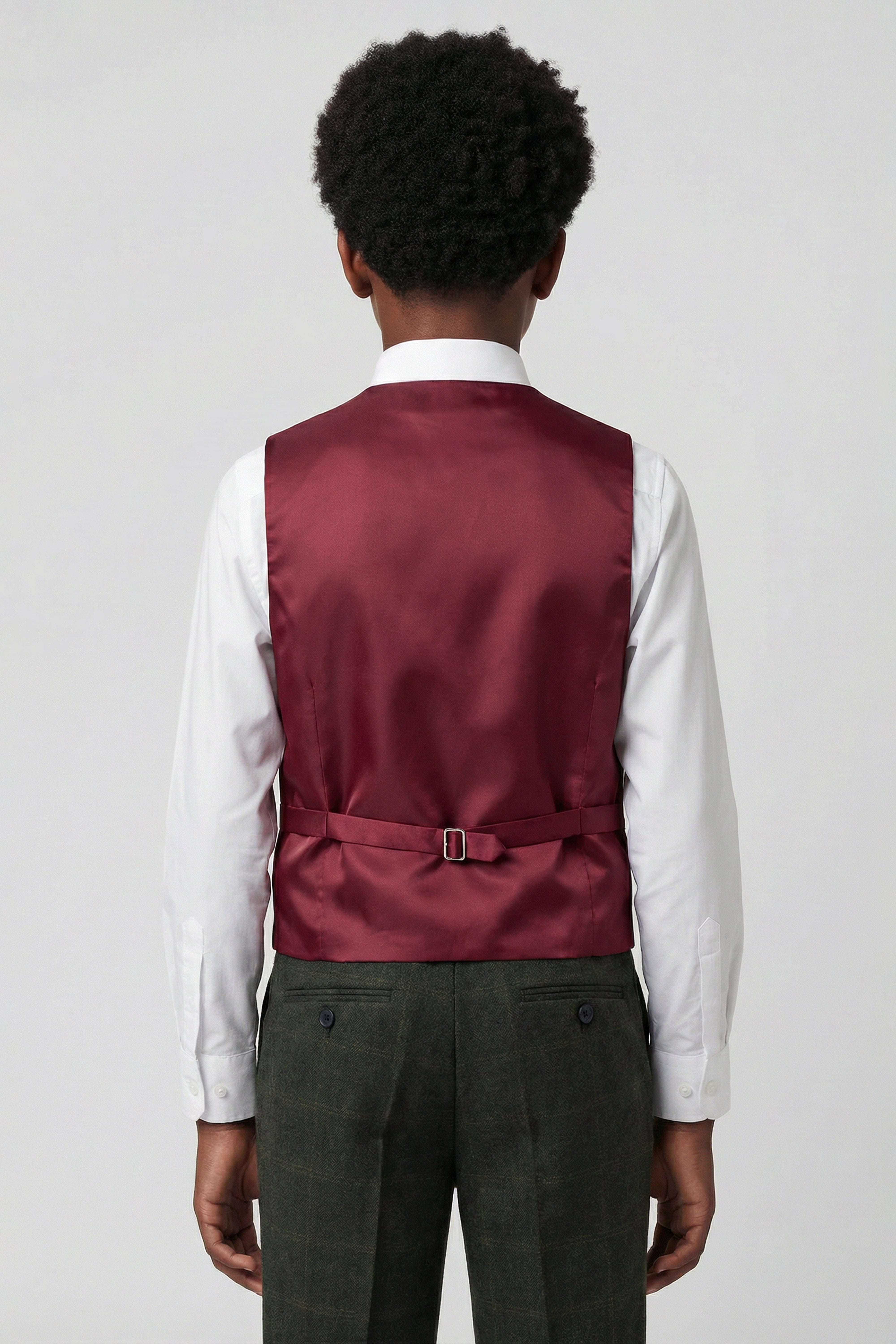 Boys 3-Piece Wool Tweed Windowpane Check Suit - Joshua - Forest Green