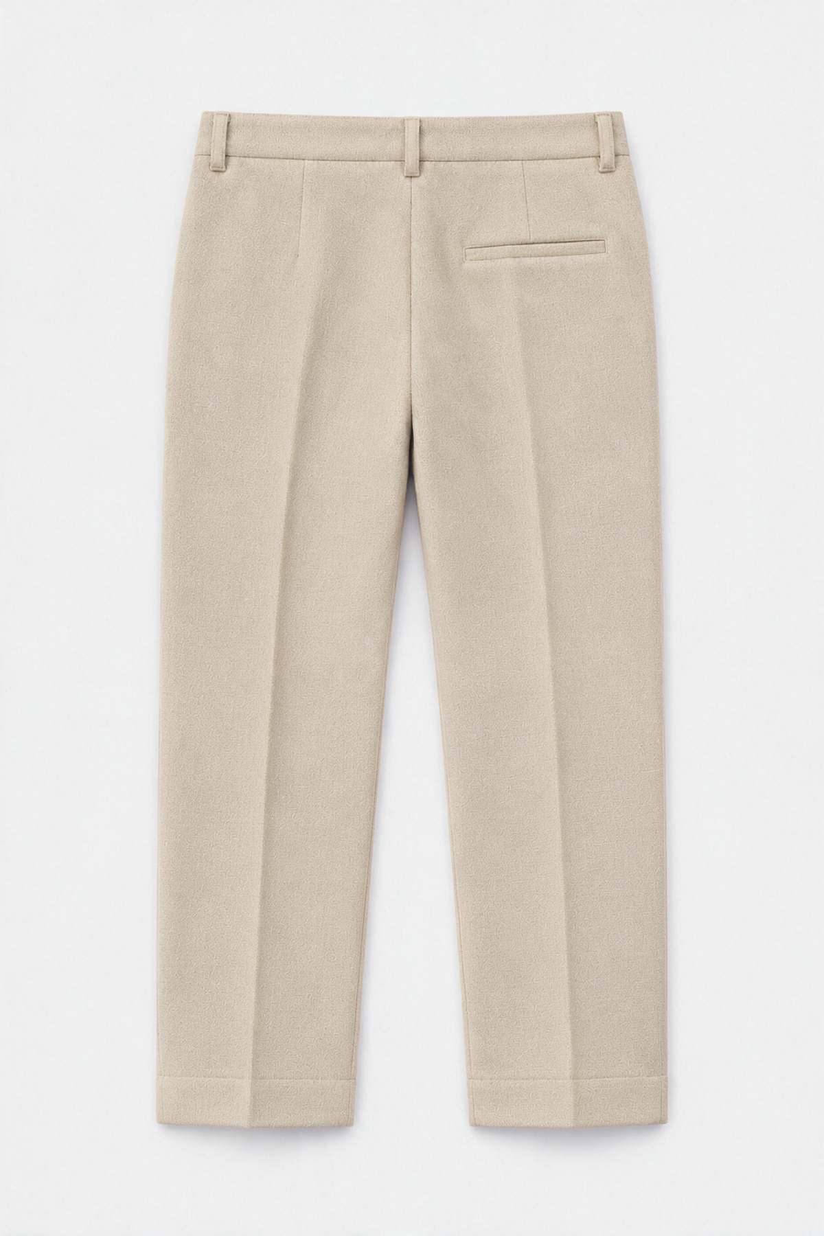 Boys’ 4-Piece Textured Double Breasted Formal Suit - Montero Cream Trousers  Back Picture