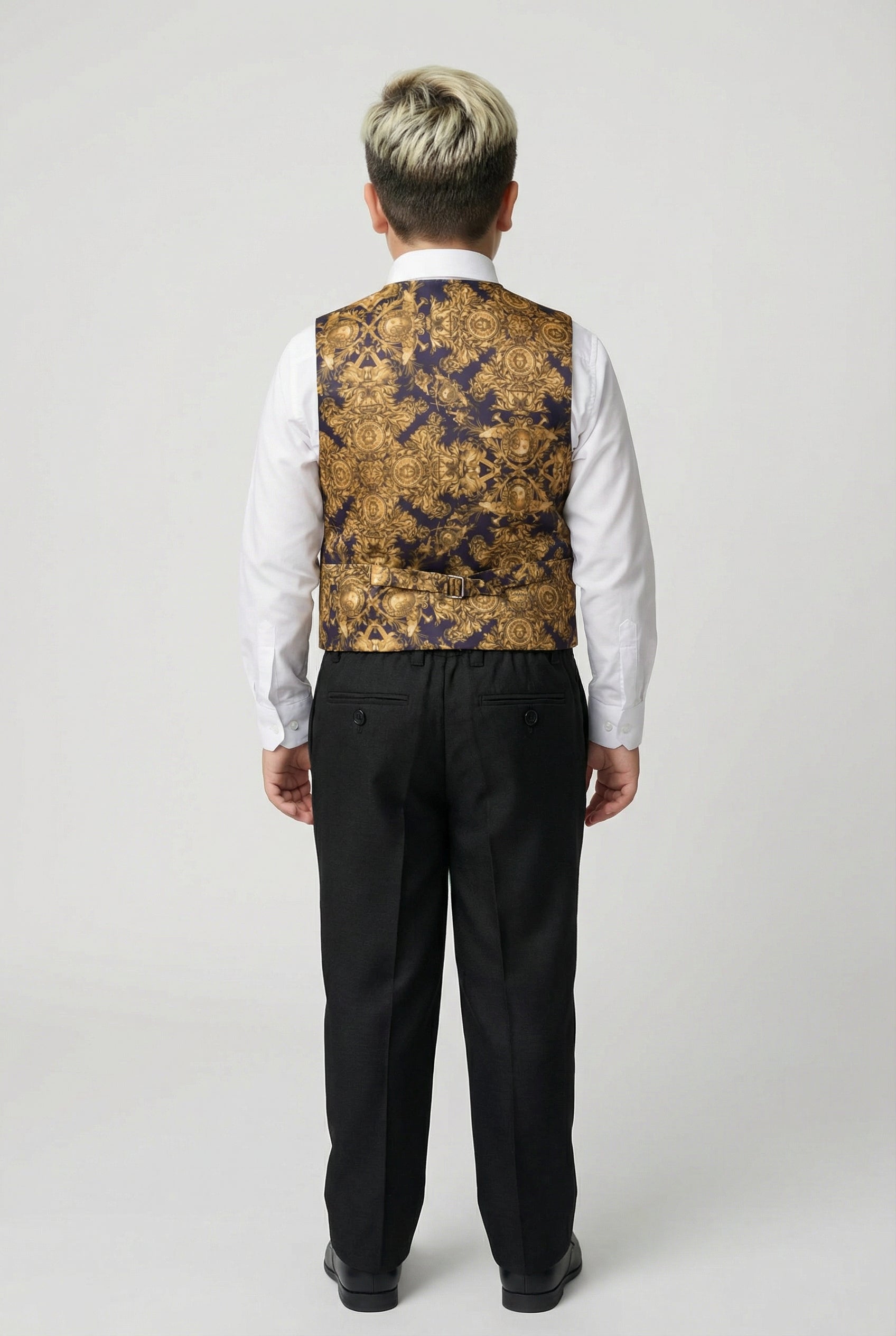 Boys 5-Piece Tailored Fit Twill Suit - Jeremy - Black