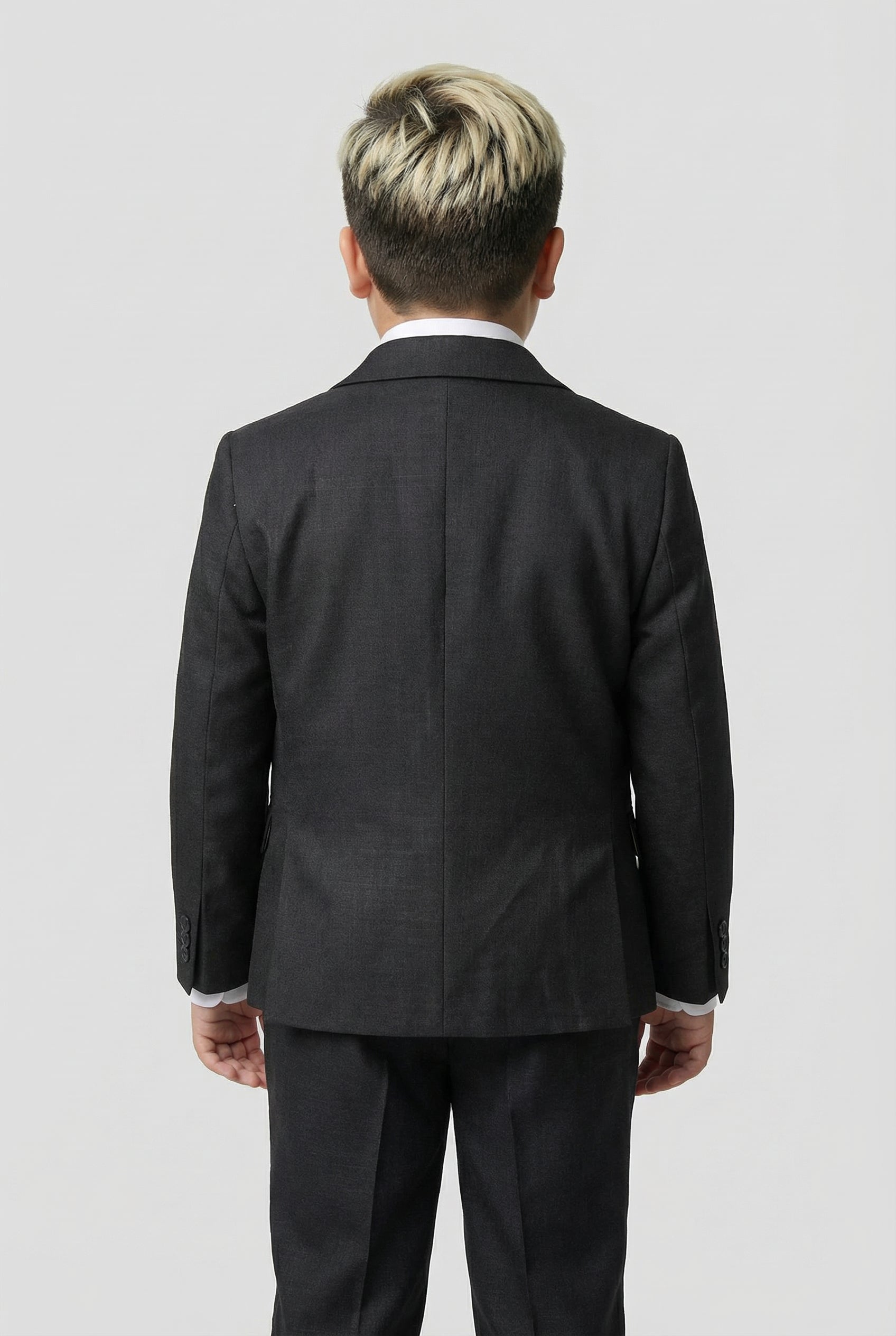 Boys 5-Piece Tailored Fit Twill Suit - Jeremy - Black