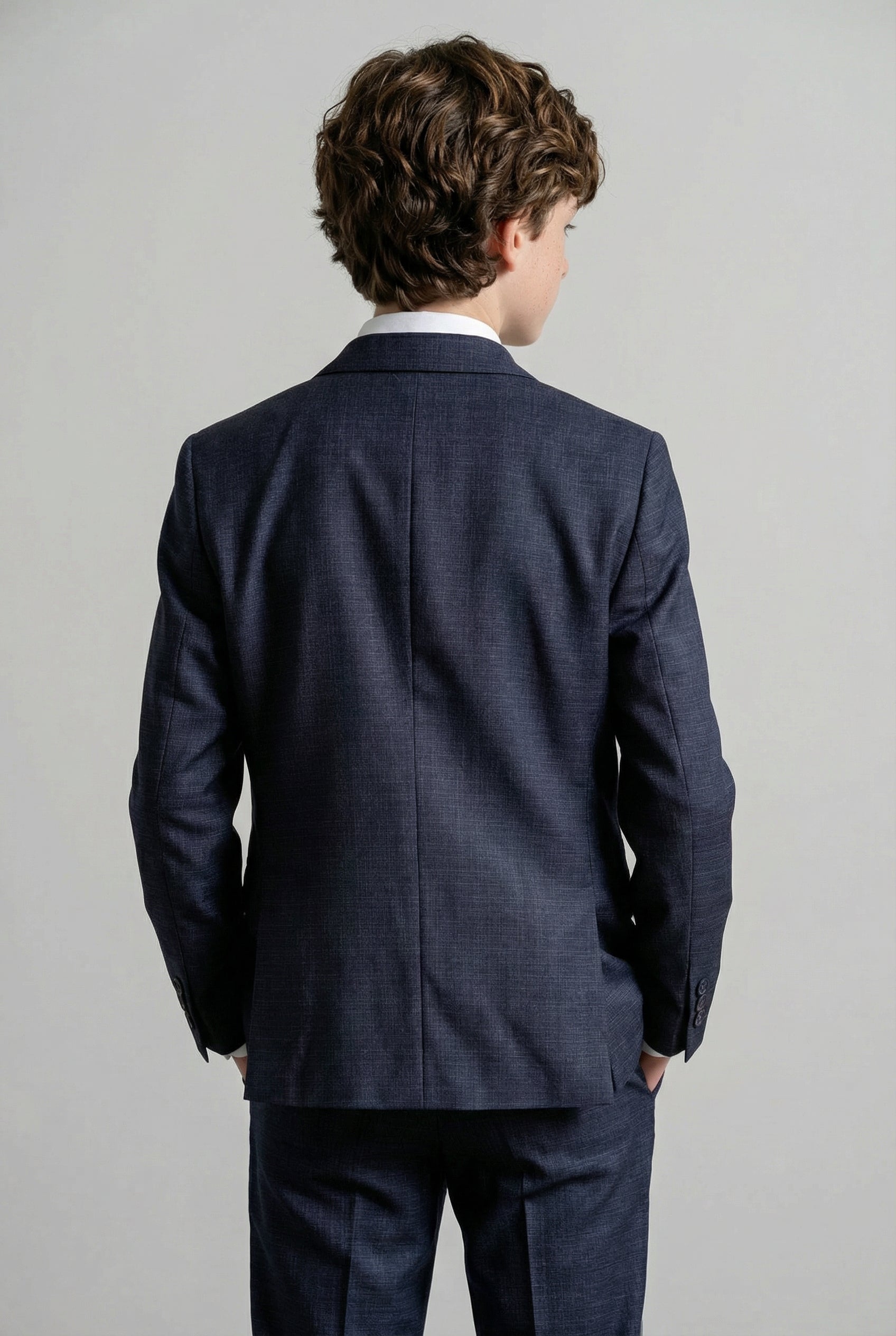 Boys 5-Piece Textured Weave Tailored Fit Suit - Zion