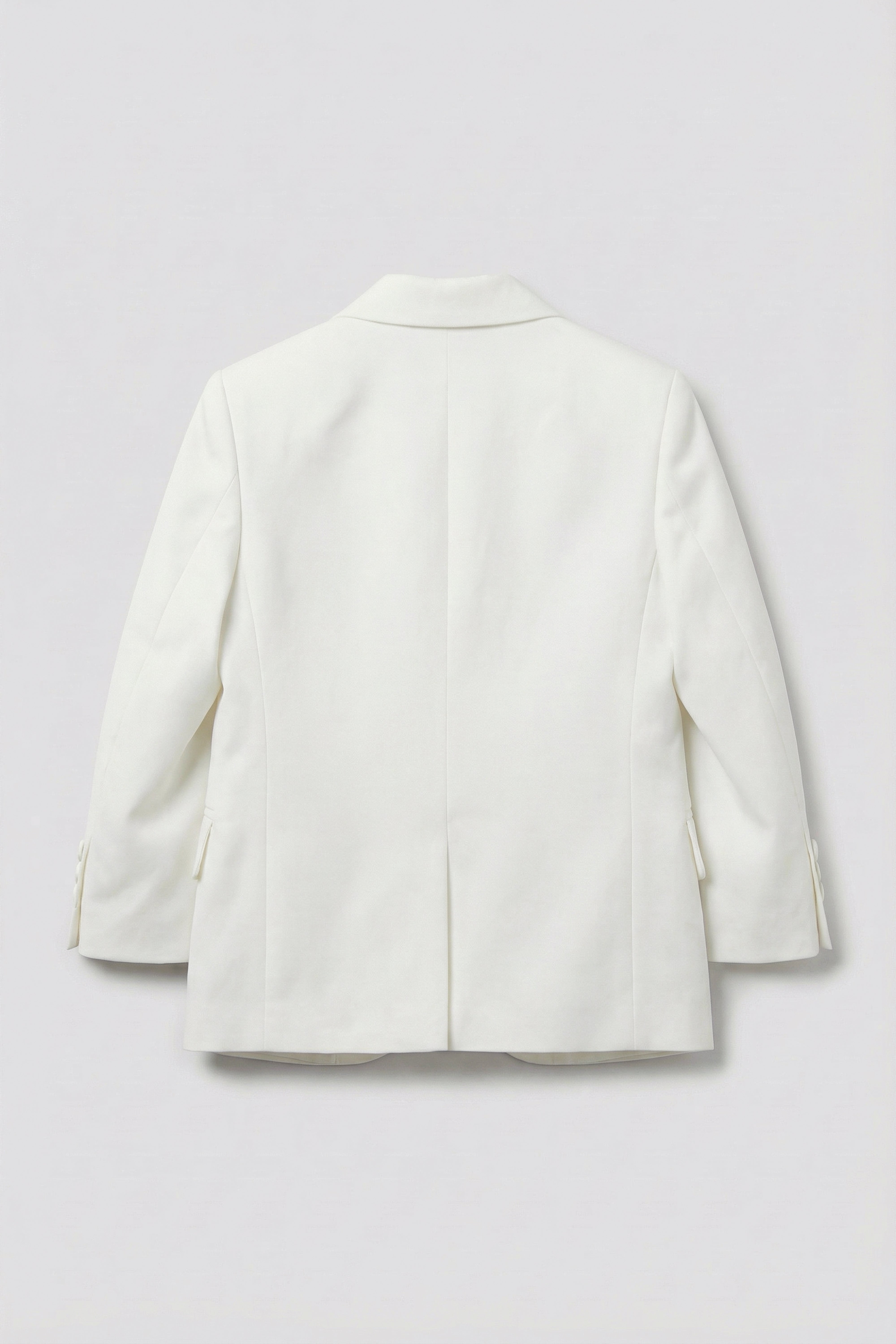 Boys 5 PC Ivory Suit Set, with Double-breasted Vest - Ivory Blazer Back  Picture