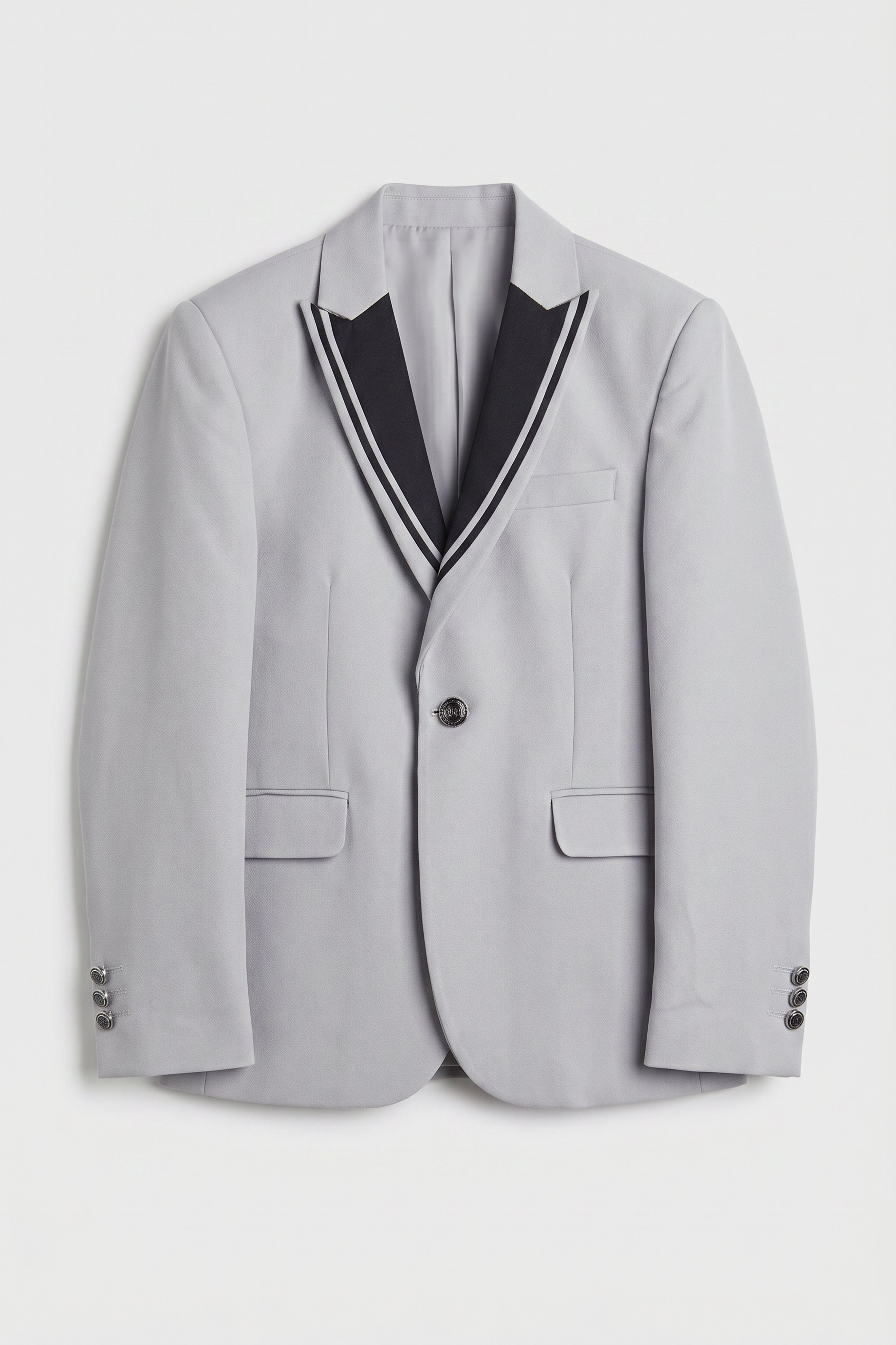 Boys’ 6-Piece Tuxedo Dinner Suit with Double Breasted Waistcoat - DAMATLIK - Grey