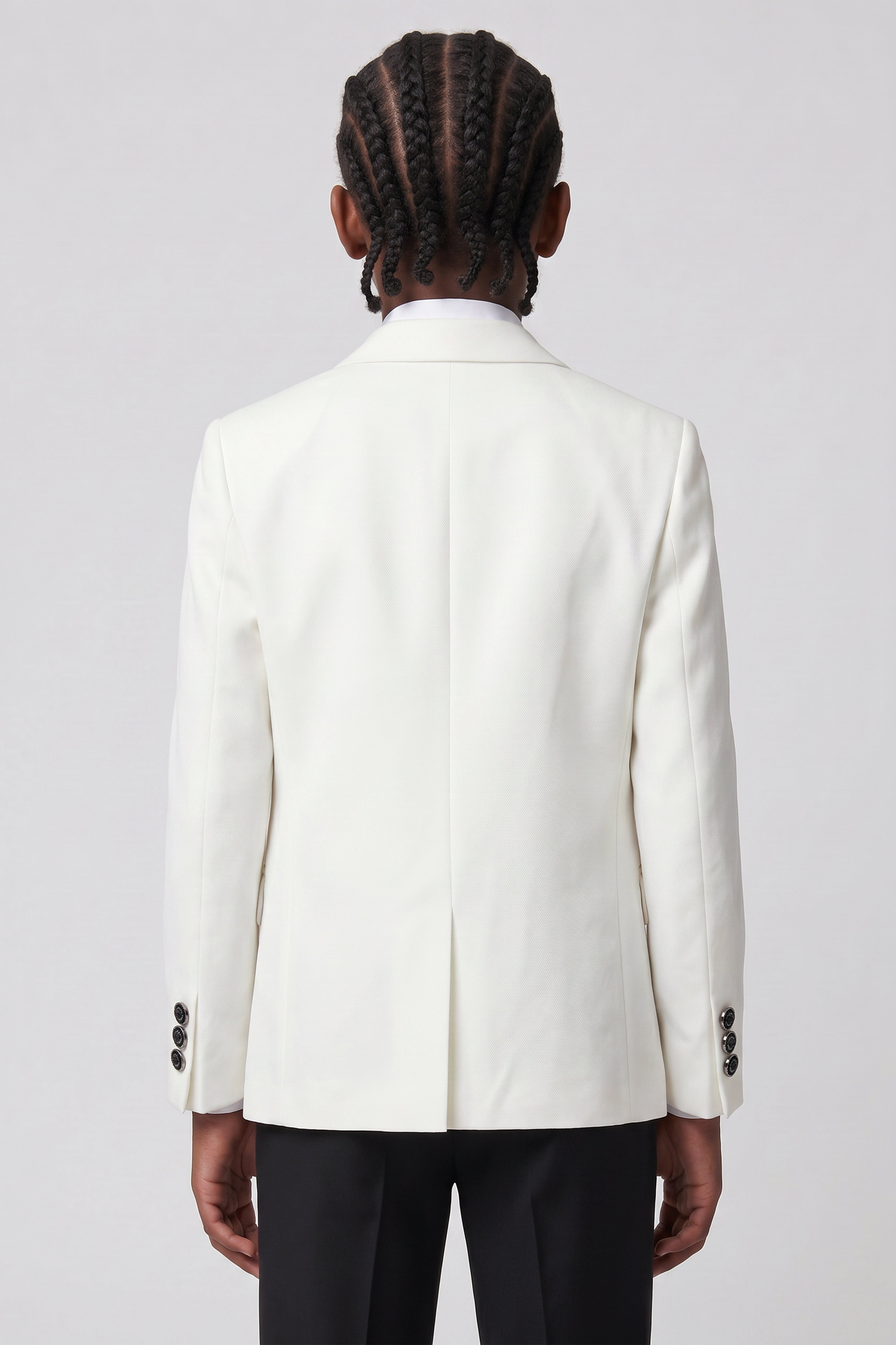 Boys’ 6-Piece Tuxedo Dinner Suit with Double Breasted Waistcoat - DAMATLIK W - Ivory