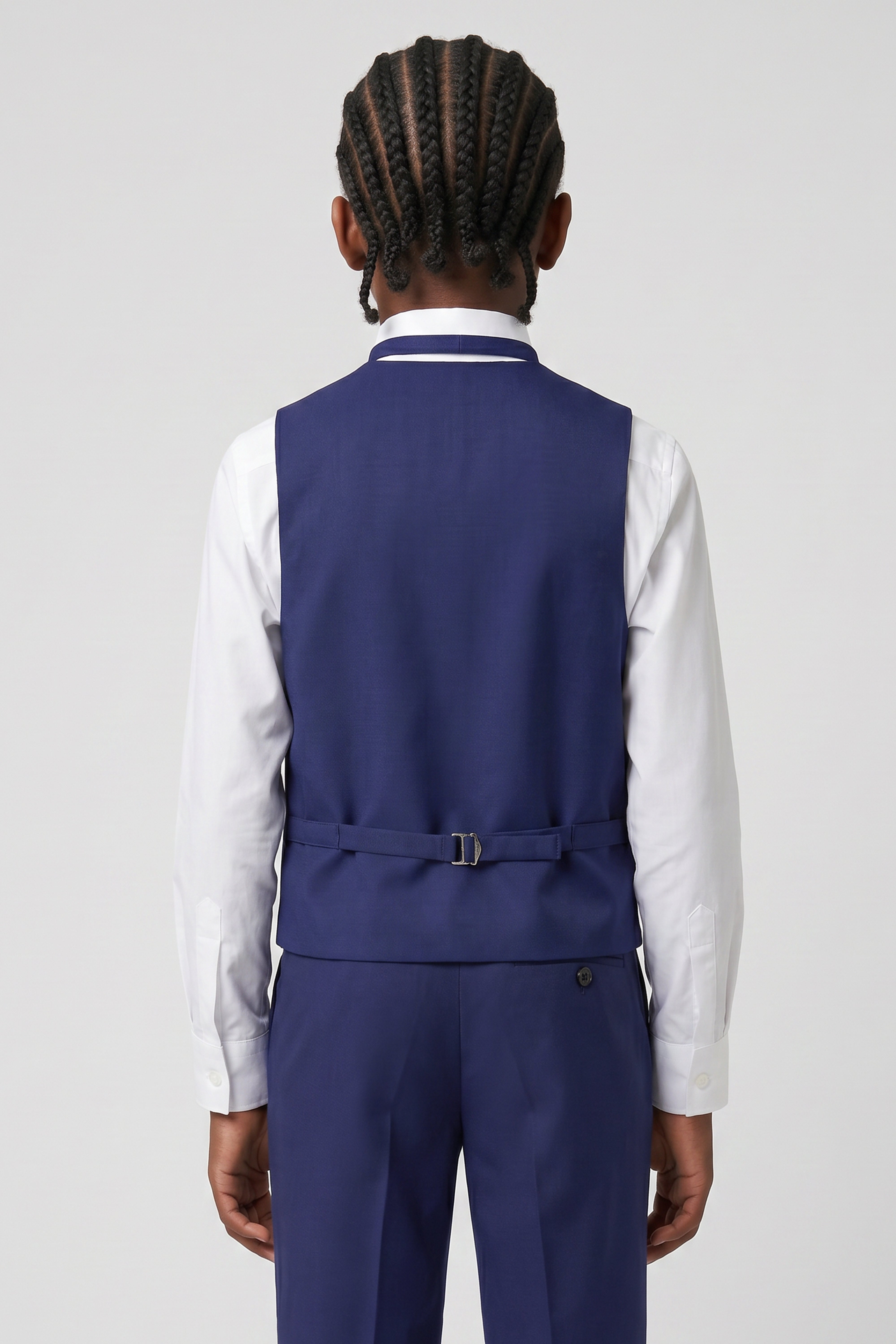 Boys’ 6-Piece Tuxedo Dinner Suit with Double Breasted Waistcoat - DAMATLIK W - Navy