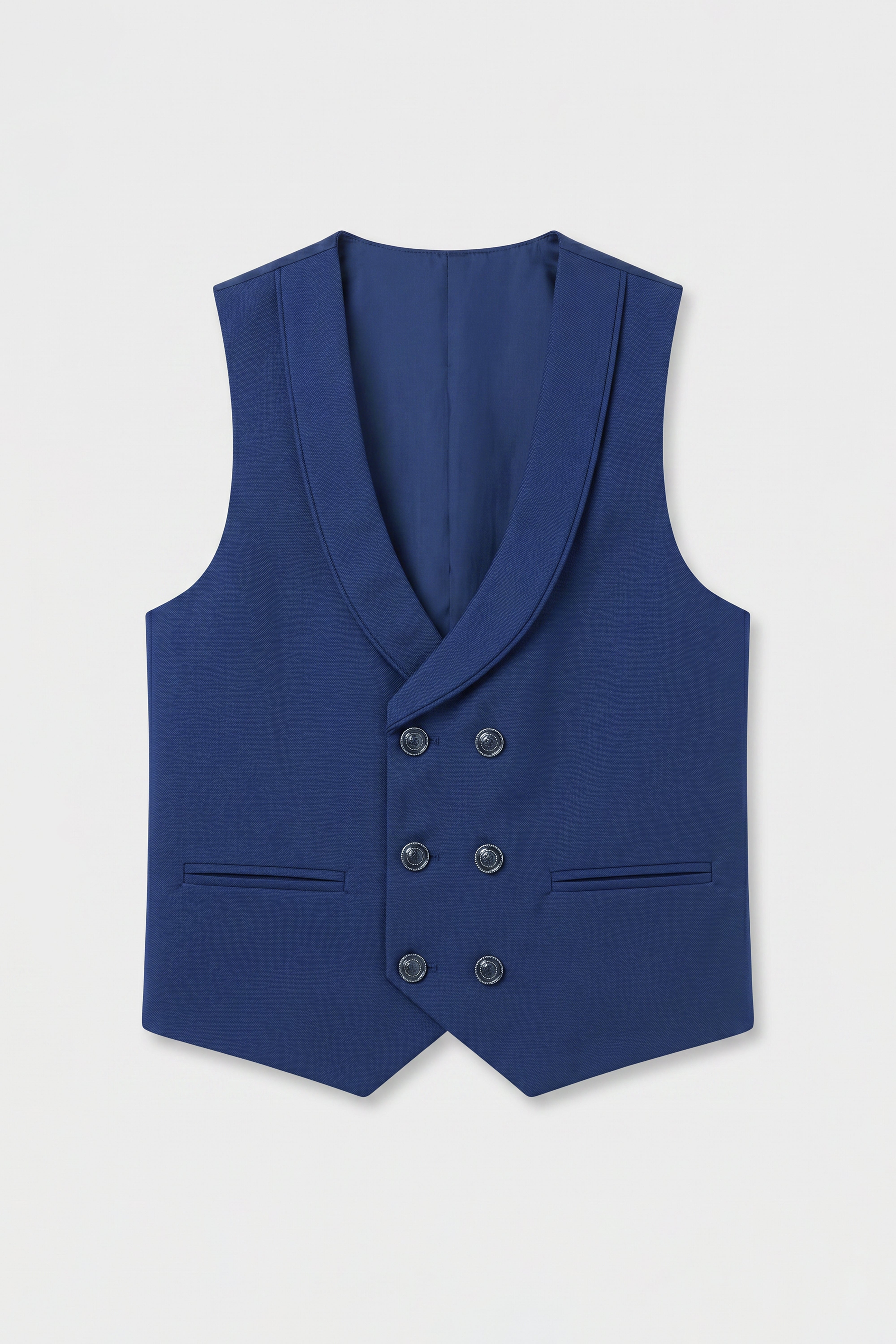 Boys’ 6-Piece Tuxedo Dinner Suit with Double Breasted Waistcoat - DAMATLIK W - Navy