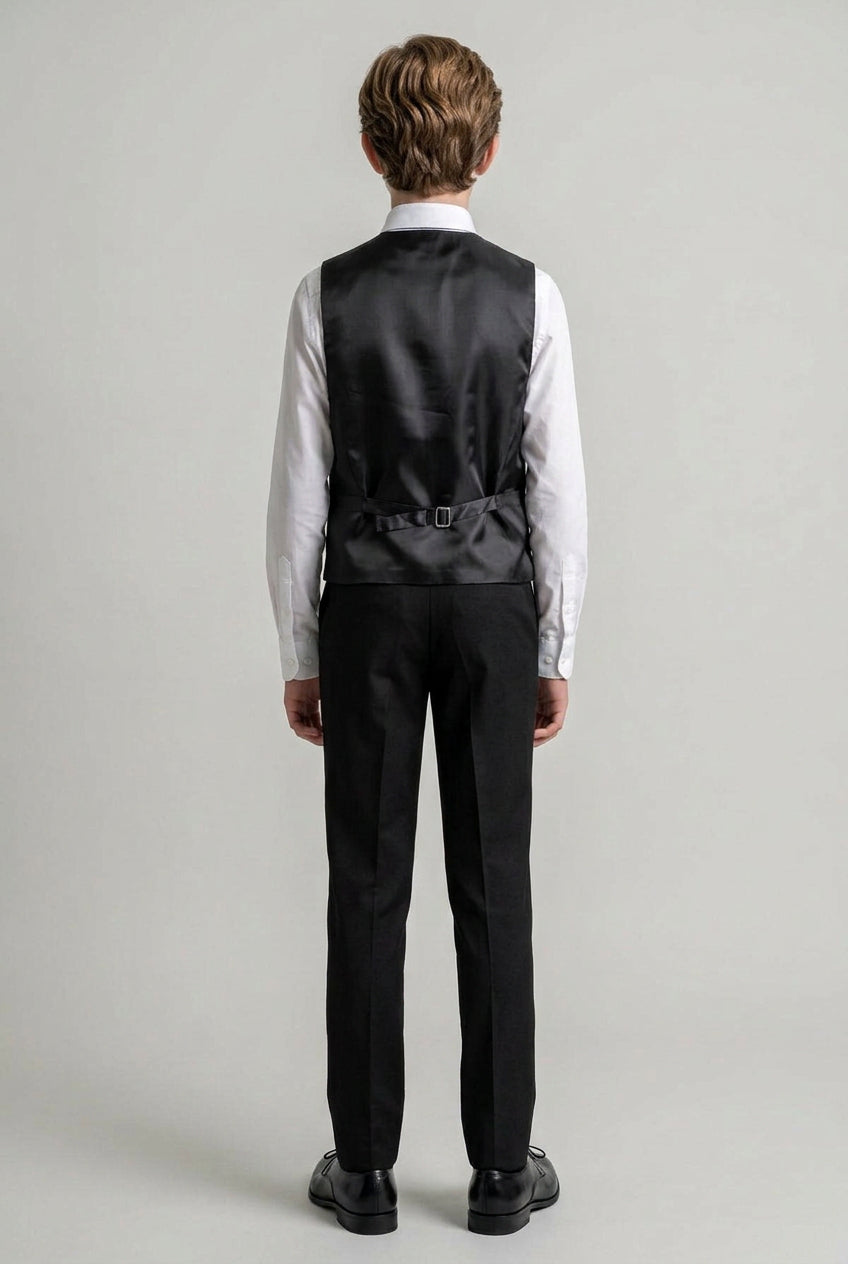Boys 6 Piece All In One Formal Suit Set - RUN - Black