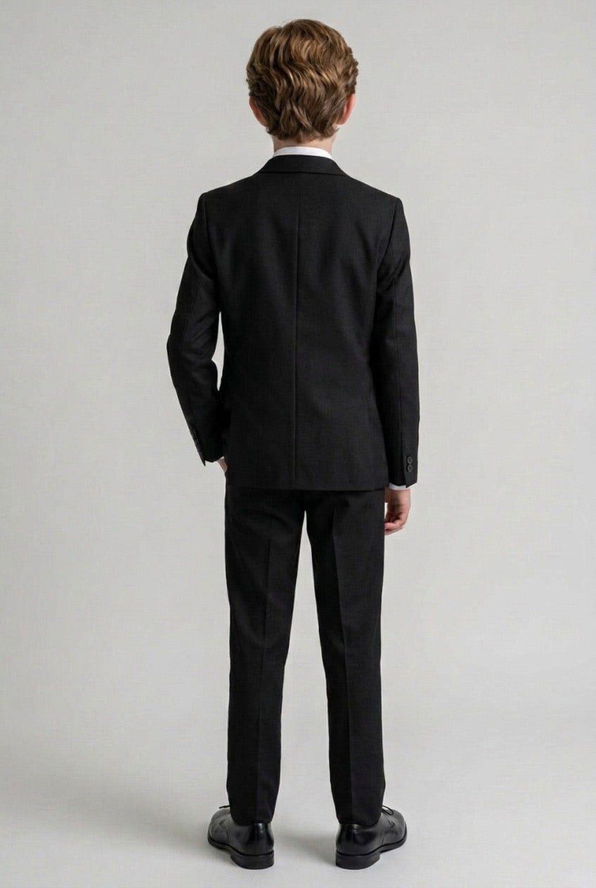 Boys 6 Piece All In One Formal Suit Set - RUN - Black