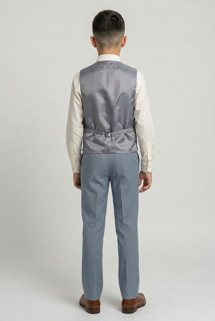 Boys 6 Piece All In One Formal Suit Set - RUN - Light Grey