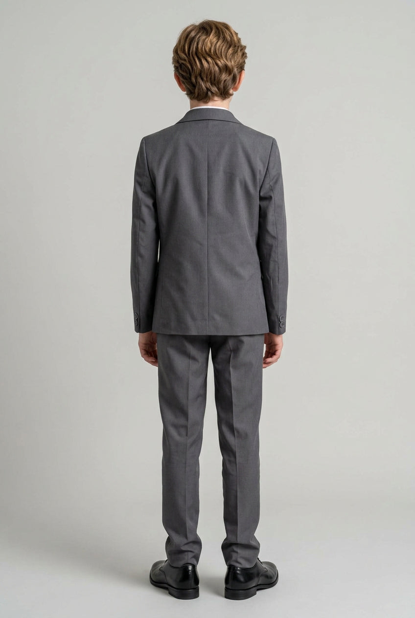 Boys 6 Piece All In One Formal Suit Set - RUN - Mid Grey