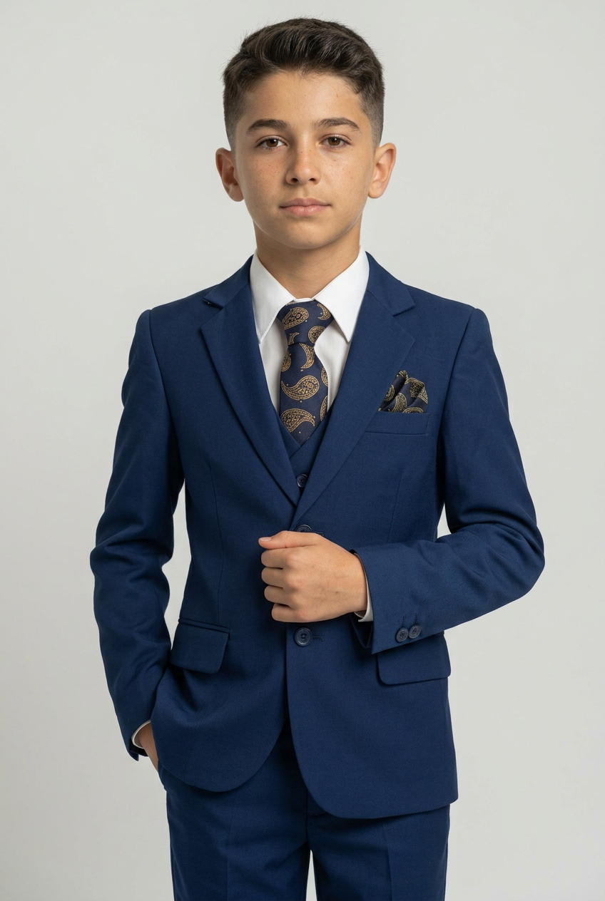 Boys 6 Piece All In One Formal Suit Set - RUN - Royal Blue