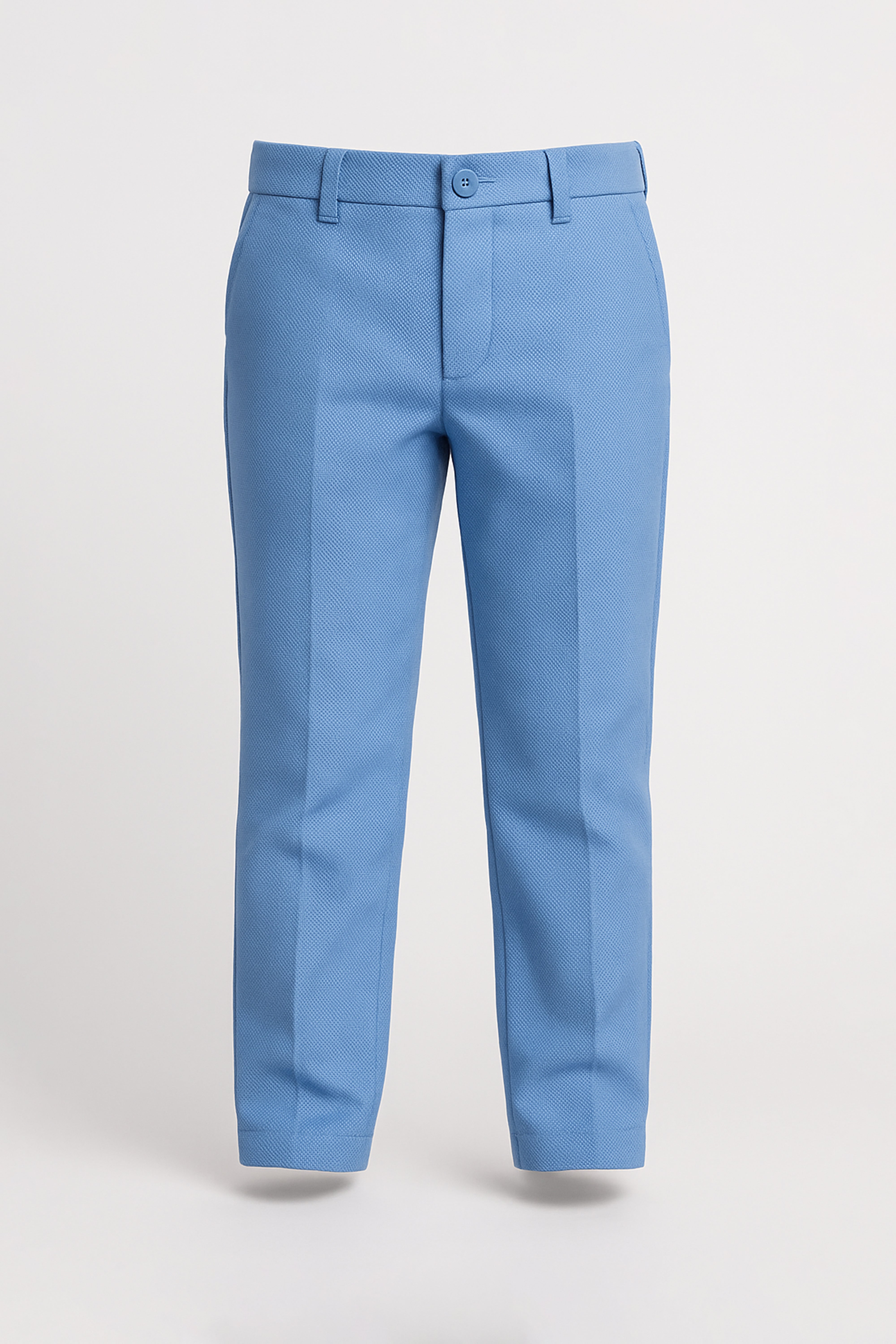 Boys’ 7-Piece Self-Patterned Formal Suit Set - Planet - Sky Blue Trousers Front Picture