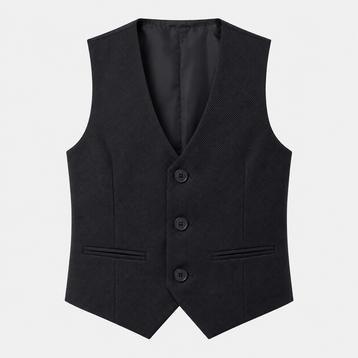 Boys’ 7-Piece Self-Patterned Formal Suit Set - Planet  - Black