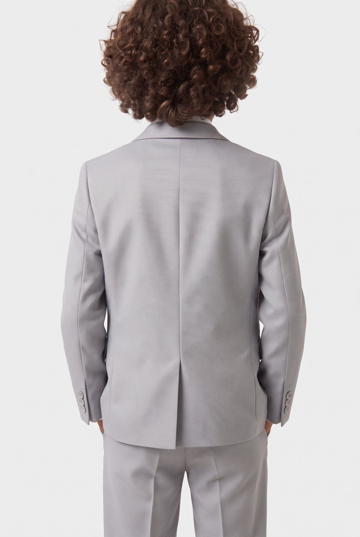 Boys’ 7-Piece Self-Patterned Formal Suit Set - Planet - Grey