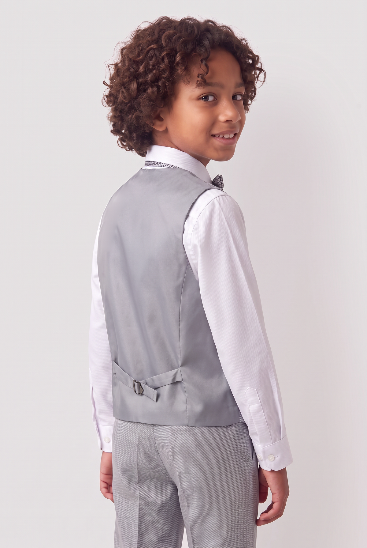 Boys’ 7-Piece Self-Patterned Formal Suit Set - Planet - Grey