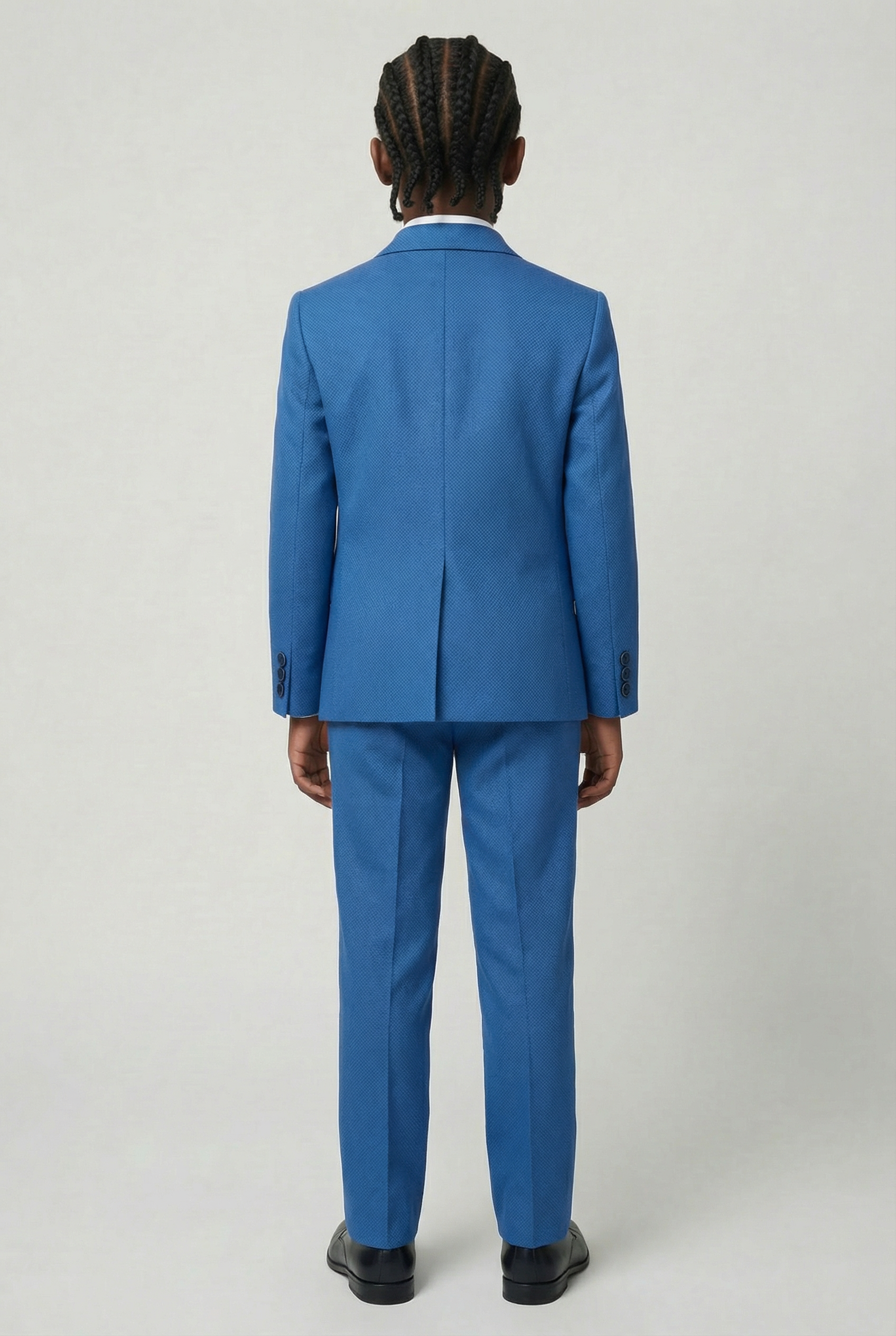 Boys’ 7-Piece Self-Patterned Formal Suit Set - Planet - Indigo Blue Back Picture