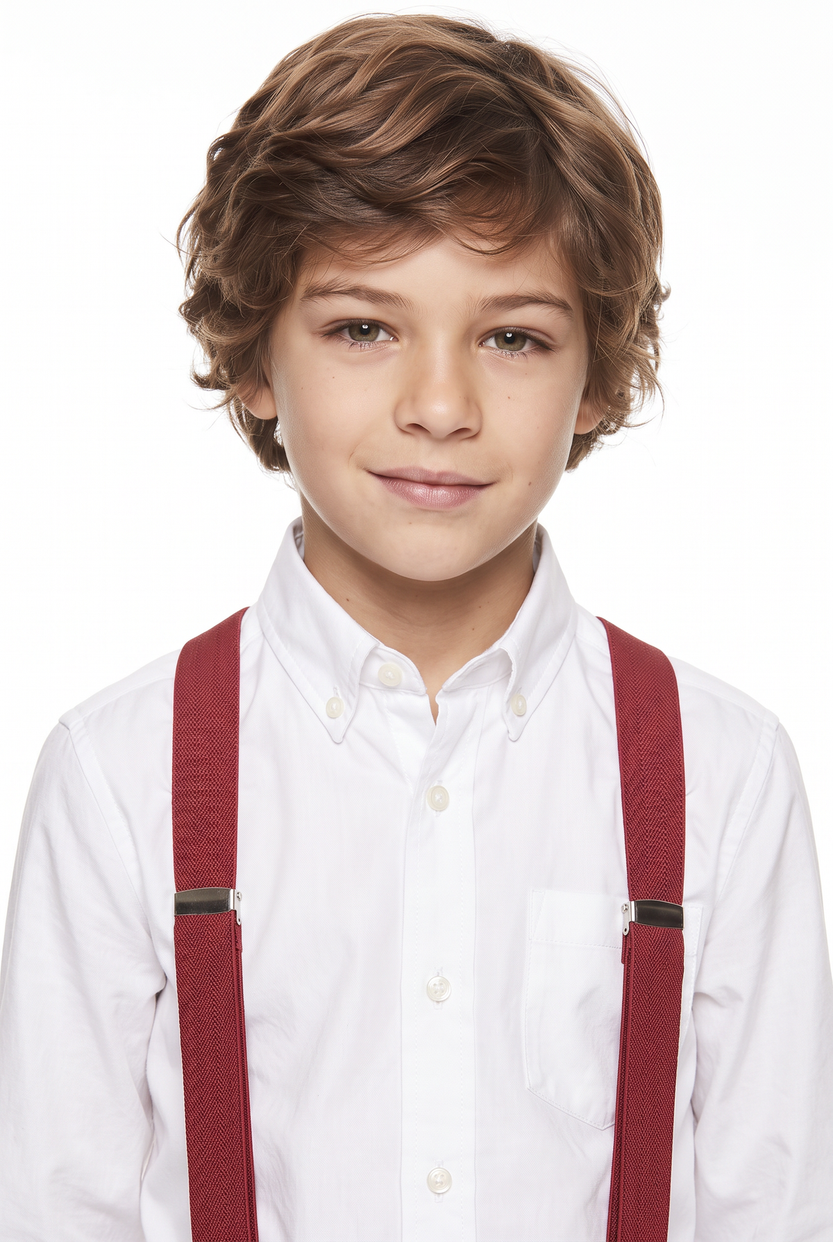 Boys Adjustable Y-Shape Suspenders - Burgundy