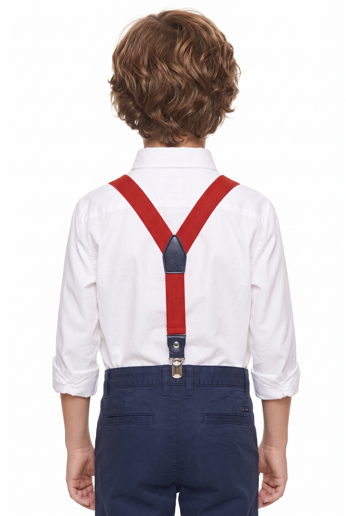 Boys Adjustable Y-Shape Suspenders - Red