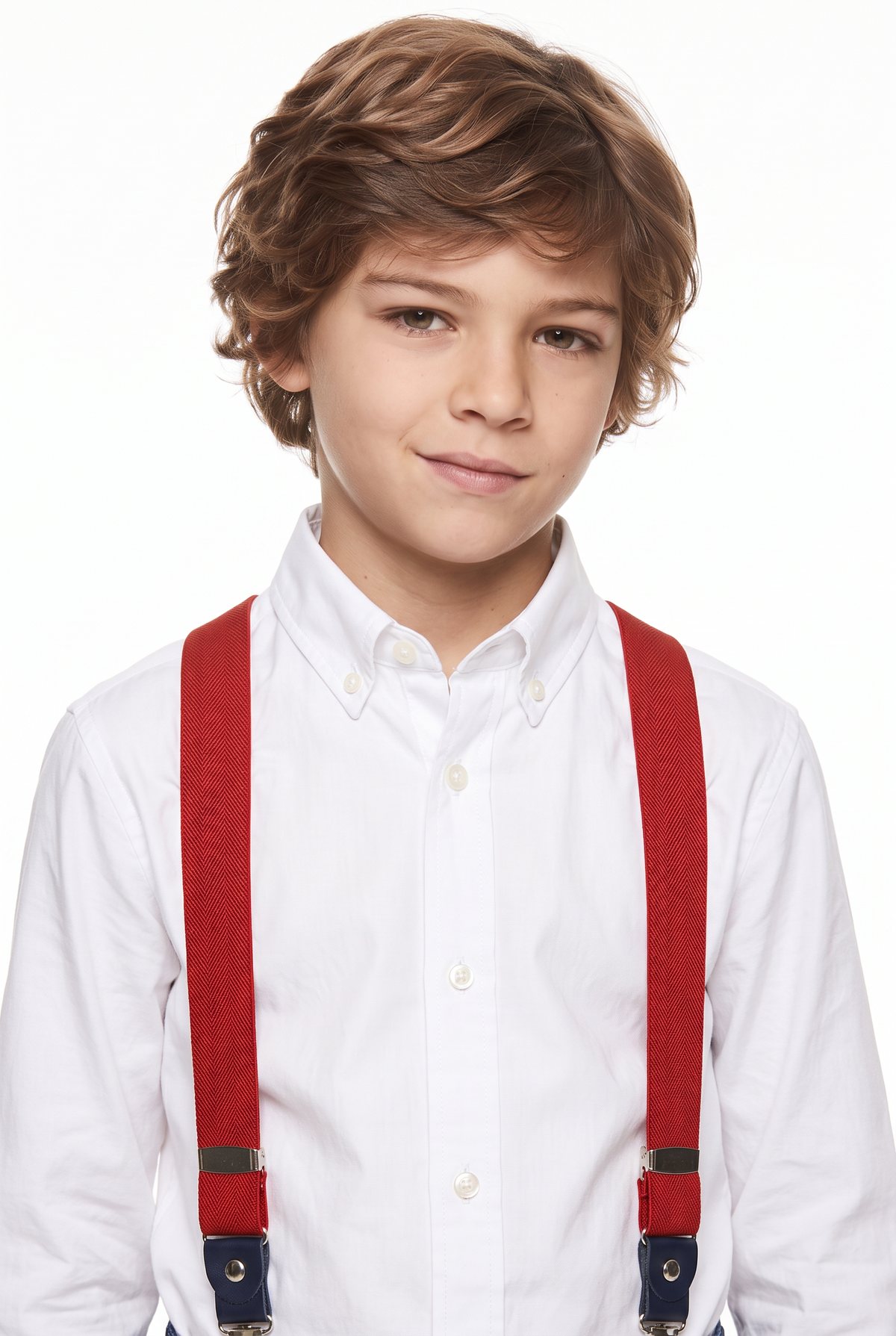 Boys Adjustable Y-Shape Suspenders - Red
