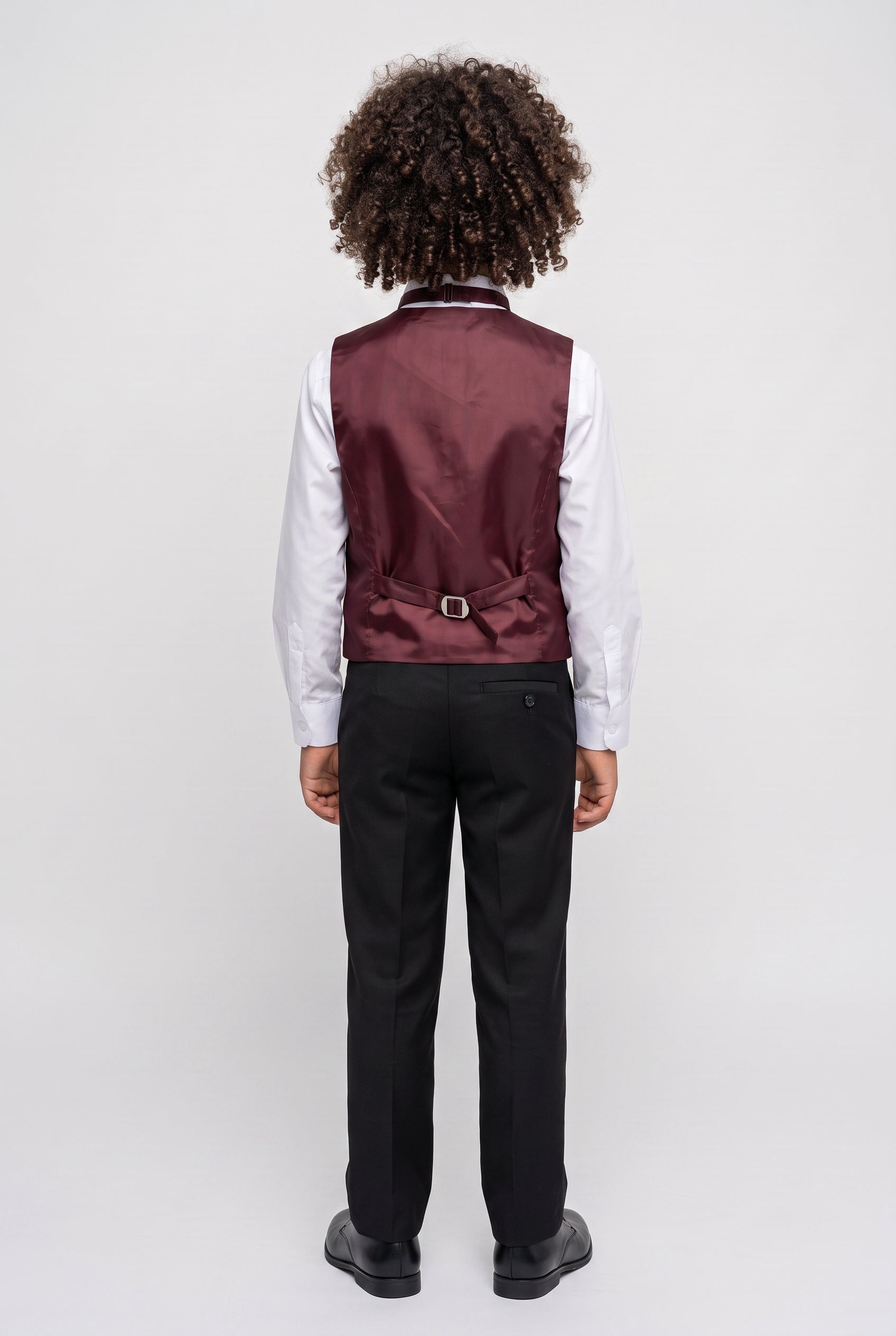 Boys All in One 6 Pieces Tuxedo Dinner Suit - HARRISON - Burgundy