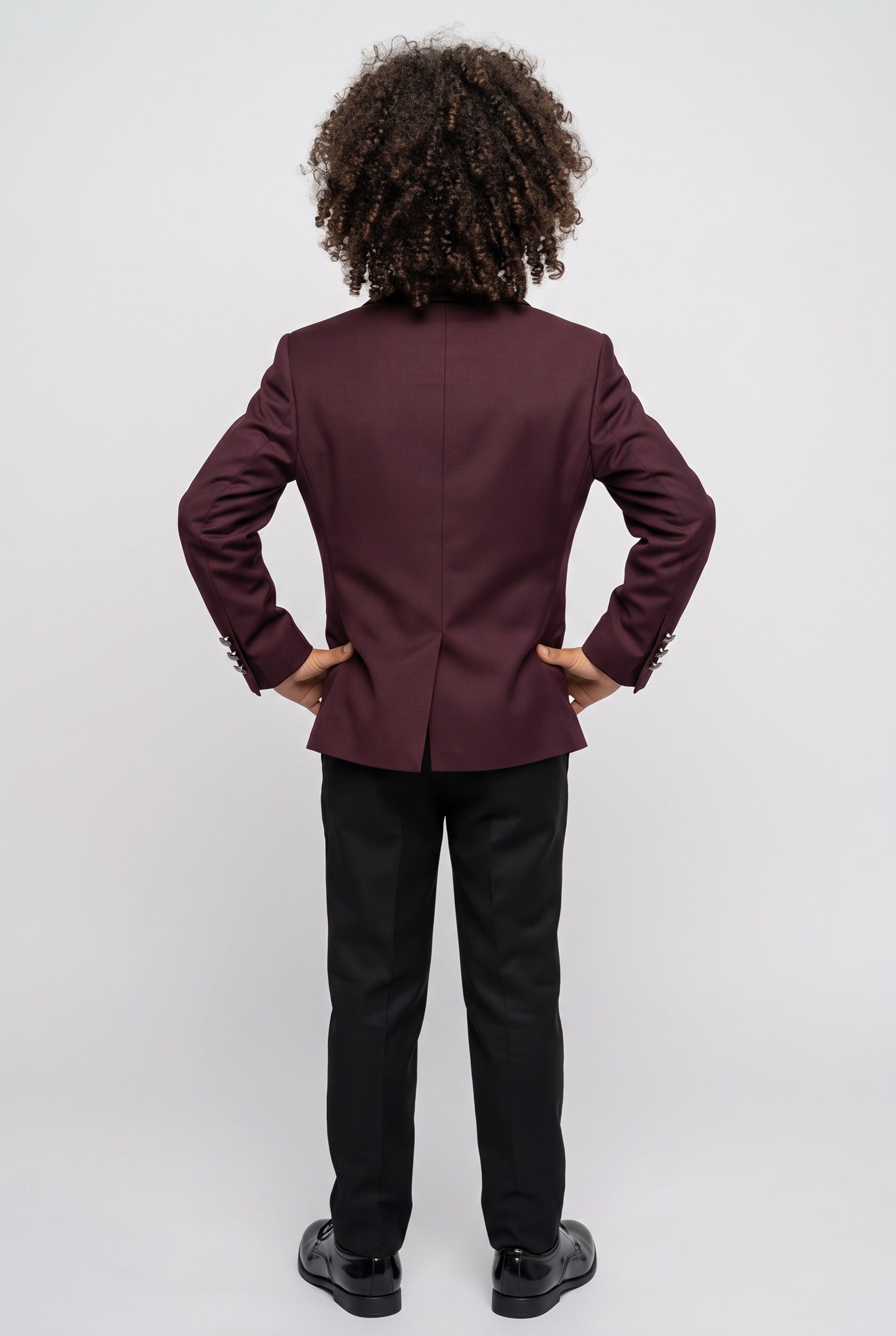 Boys All in One 6 Pieces Tuxedo Dinner Suit - HARRISON - Burgundy
