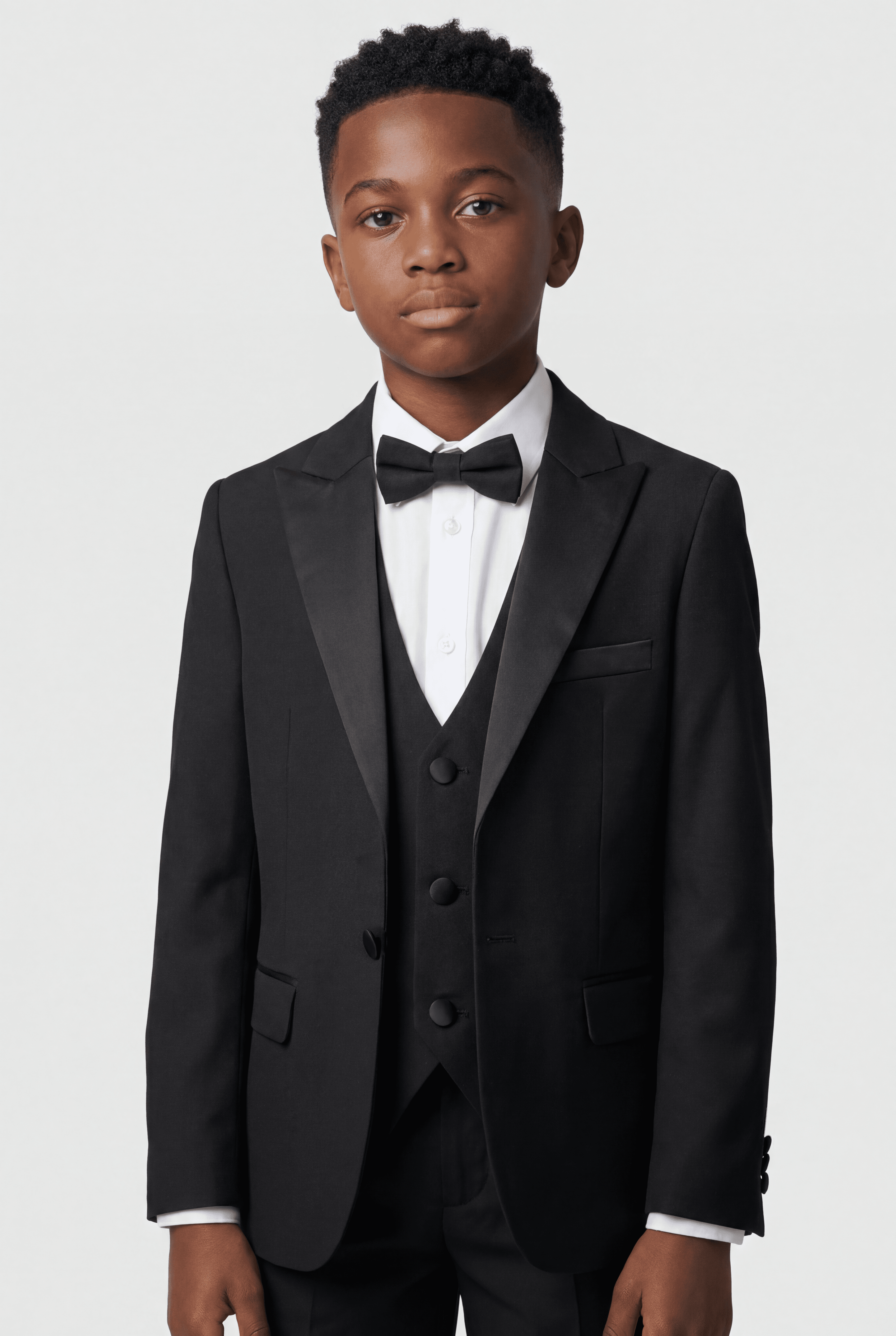 Boys' Black Tuxedo Suit with Cufflink Shirt
