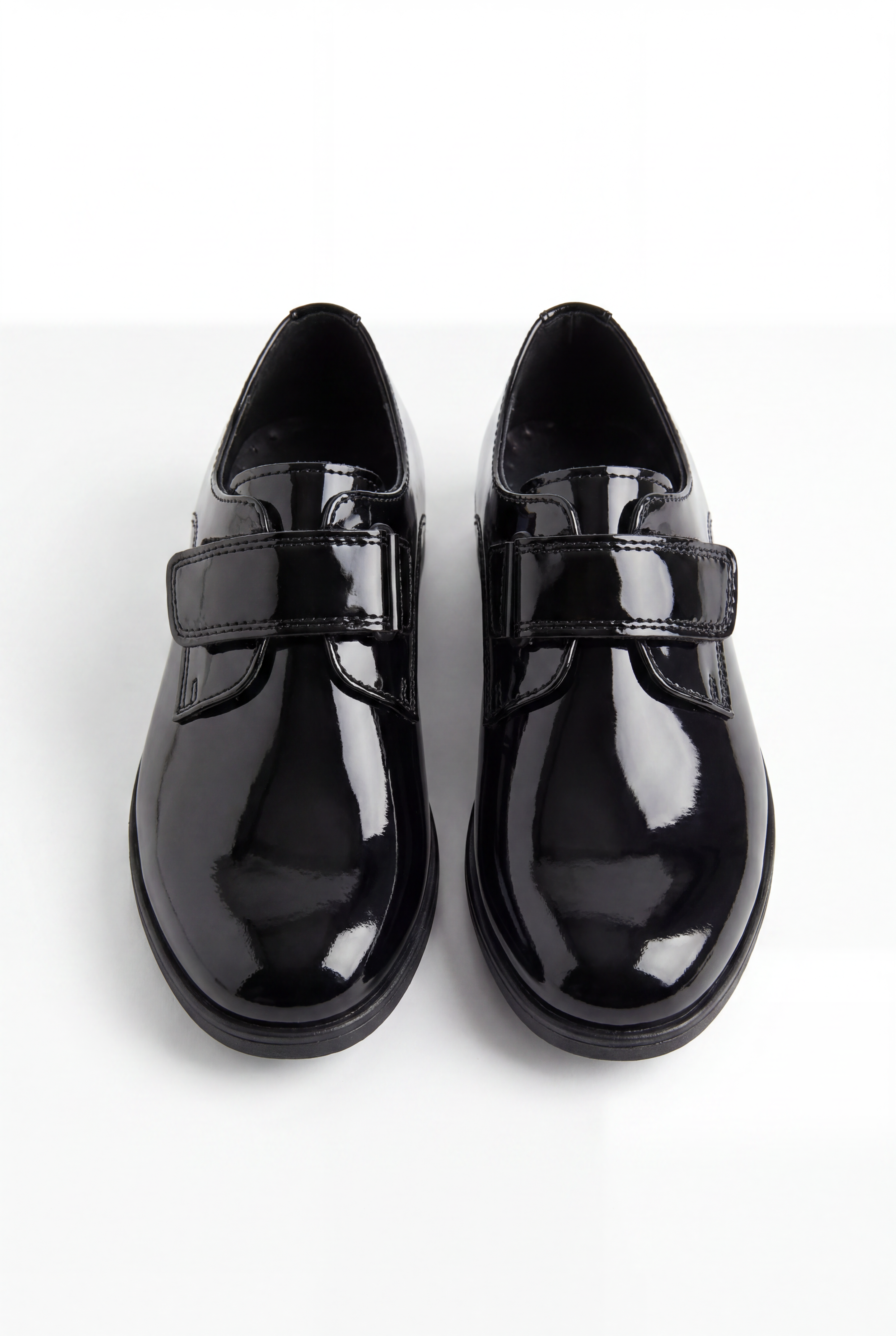 Boys Black Velcro Patent Dress shoes - MARCO - Black