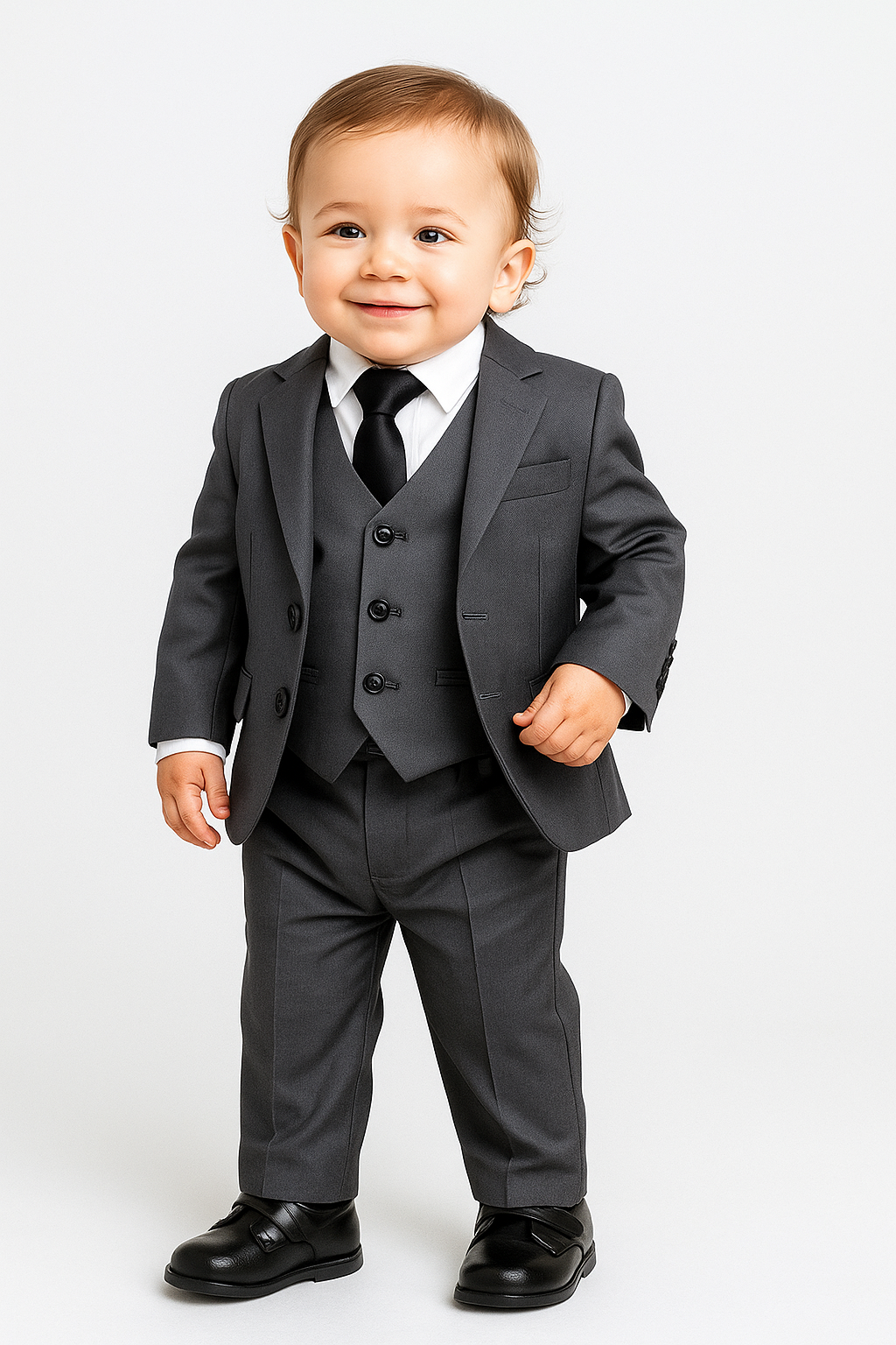 Boys Charcoal Grey Suit - SAMUEL - Charcoal Grey