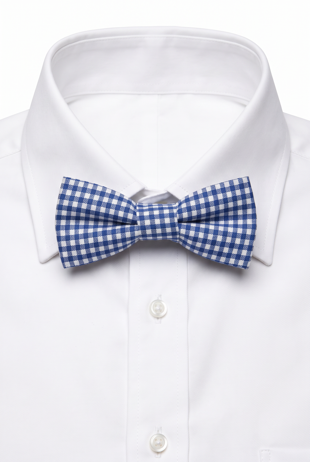 Boys' Checkered Bow Tie - BWC - Blue Strap Picture with shirt