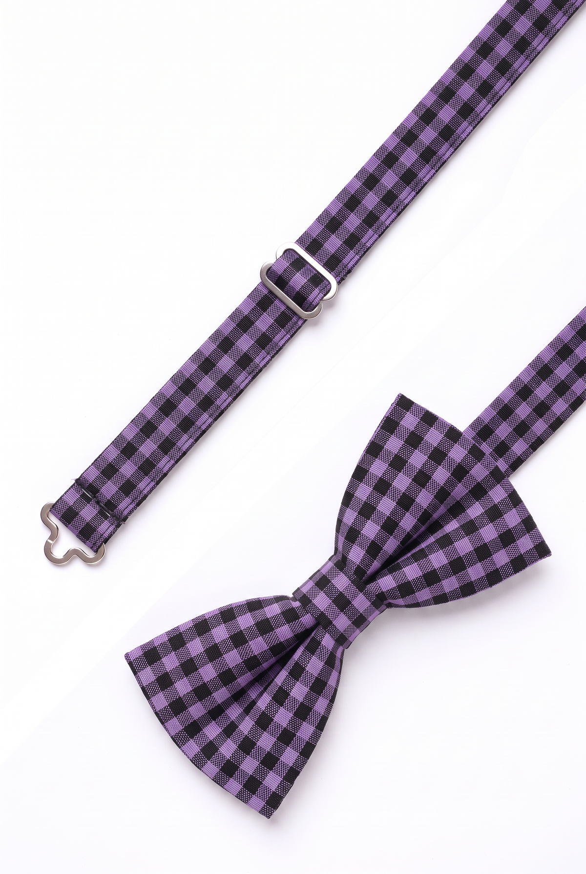 Boys' Checkered Bow Tie - BWC - Purple strap detail picture