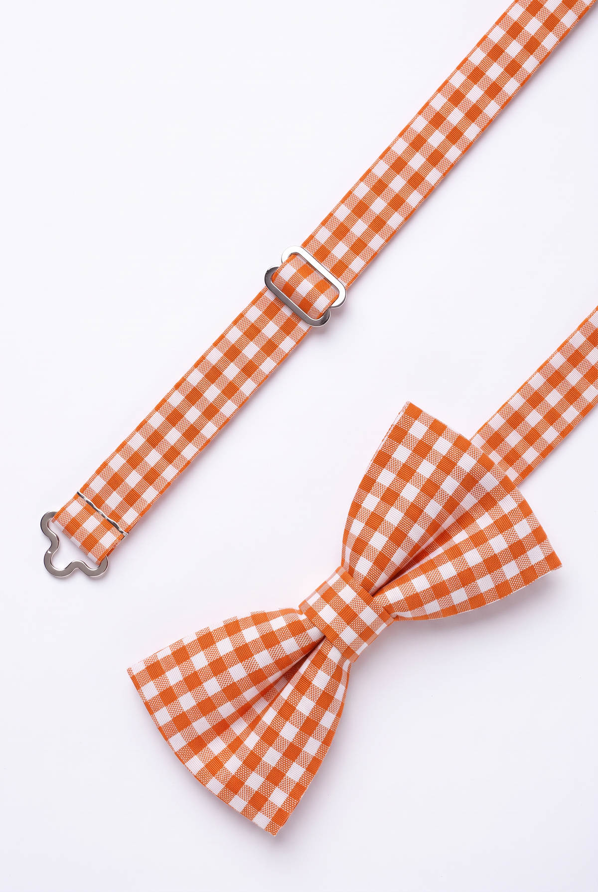 Boys' Checkered Bow Tie - BWC - Orange Strap Detail Picture