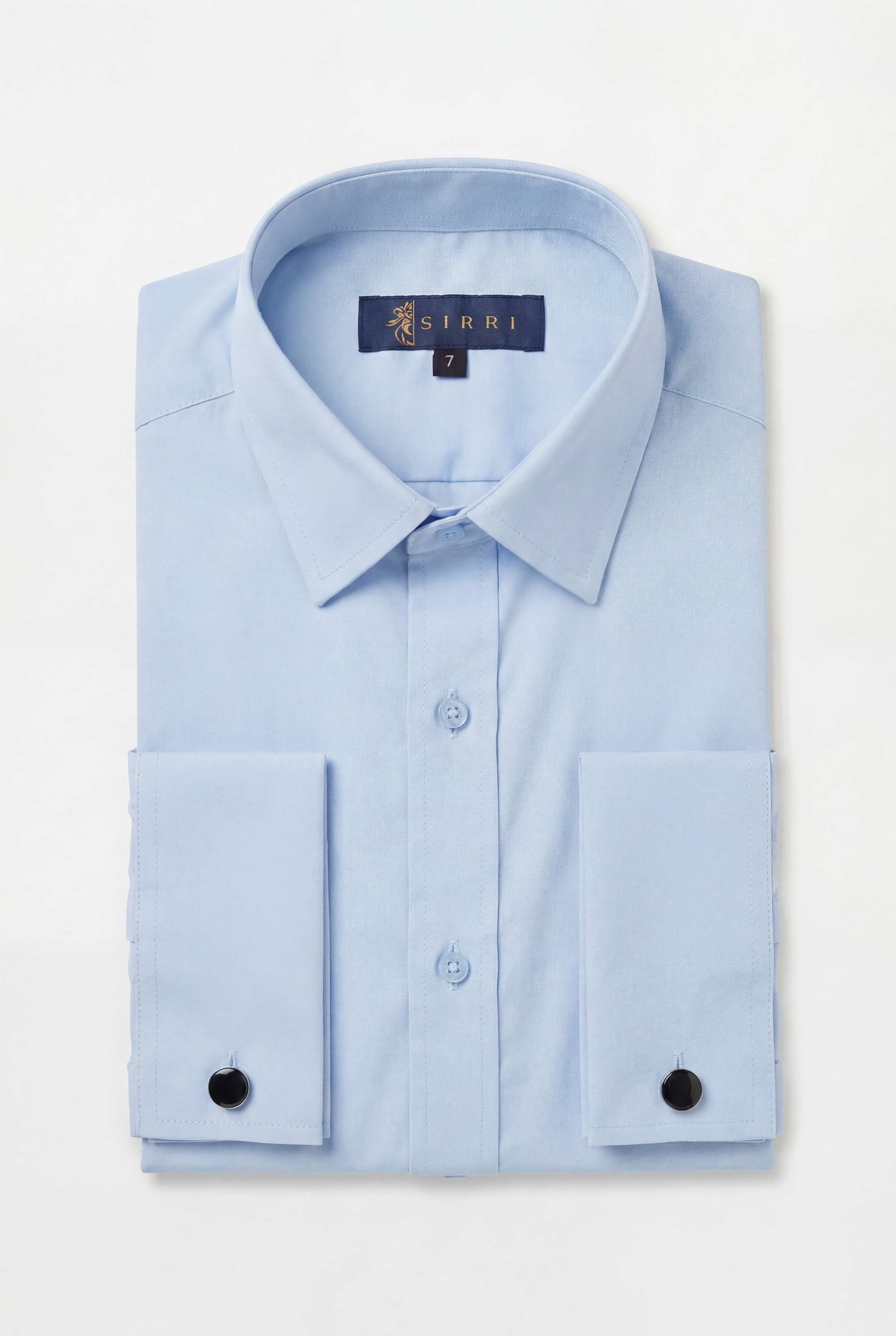 Boys Classic Collar Dress Shirt with Cufflinks -  Oxford Blue